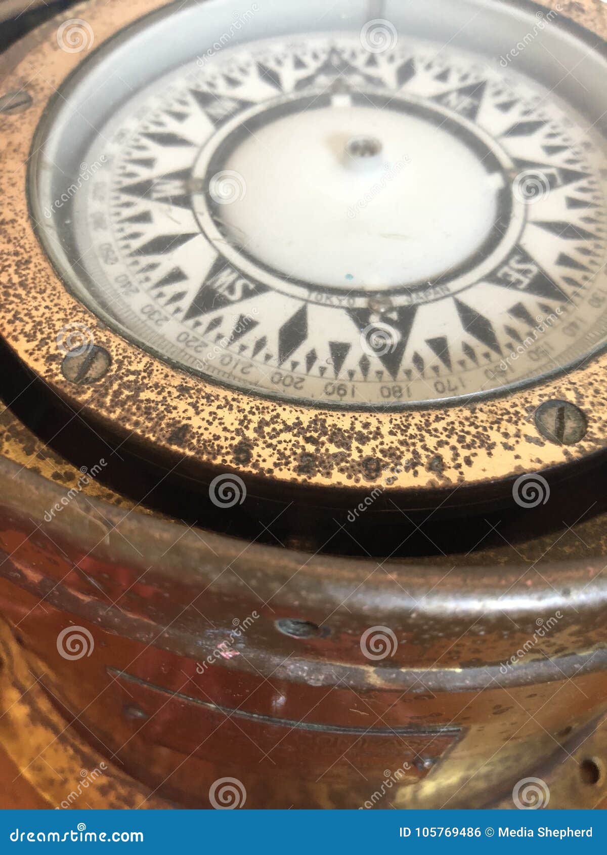 Brass compass stock photo. Image of compass, marine 105769486