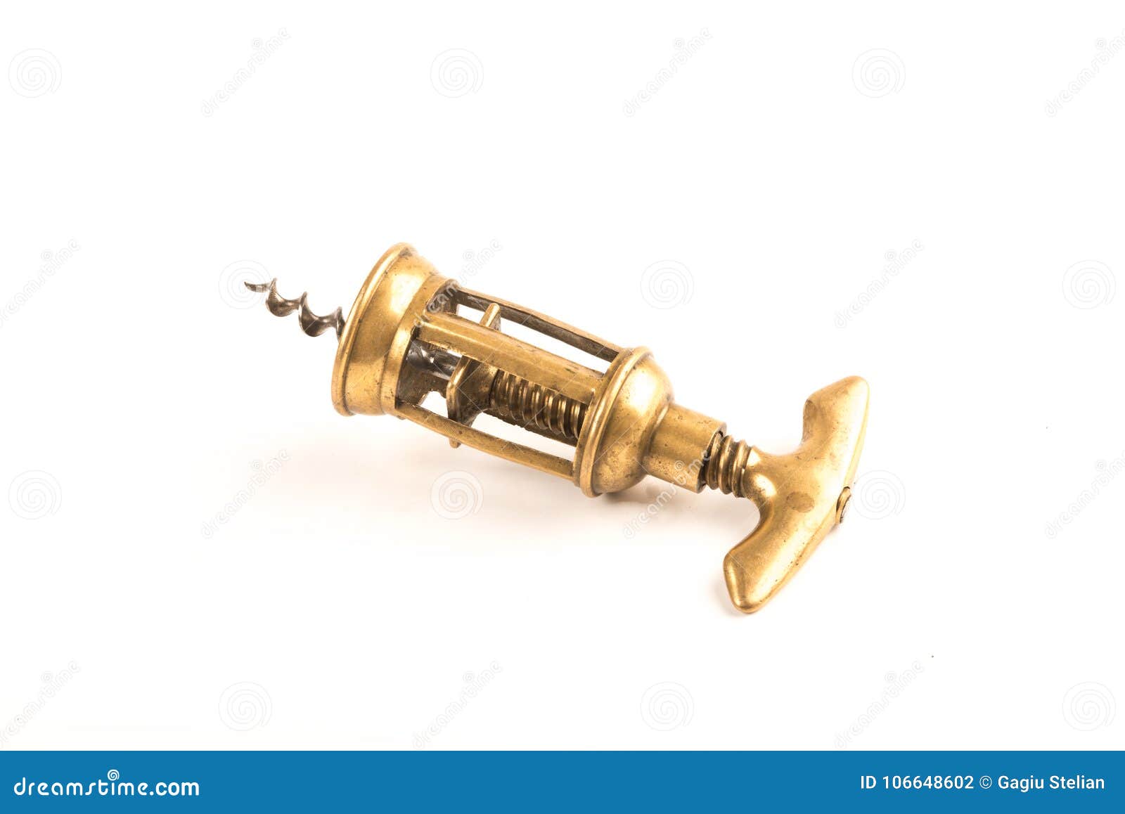 Vintage brass corkscrew stock photo. Image of open, background - 106648602