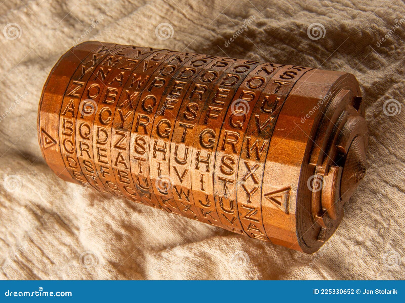 Brass Cryptex Invented by Leonardo Da Vinci from the Book Da Vinci