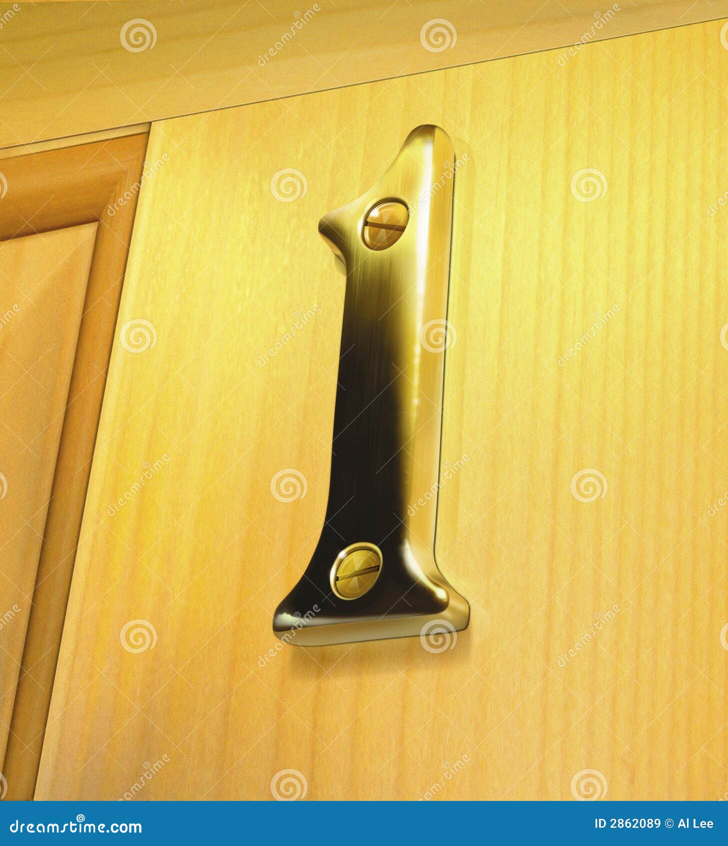 Brass Door Number 1 Royalty Free Stock Images Image 2862089