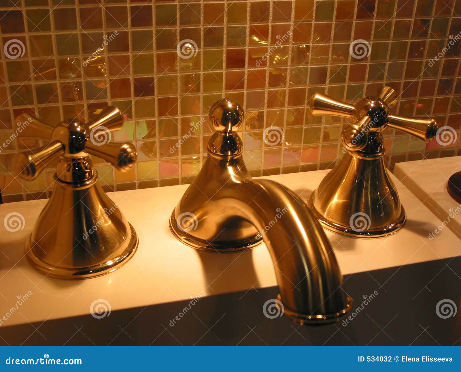 Brass faucet bathroom stock photo. Image of luxury, bathroom 534032