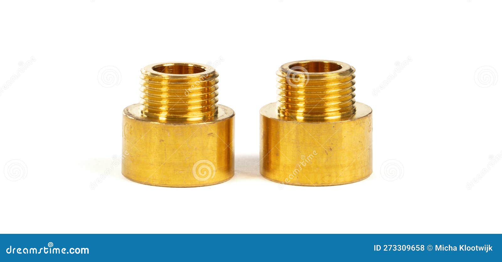 Brass Fitting for Plumbing Pipes, Connector for Two Different Sizes Stock Photo Image of