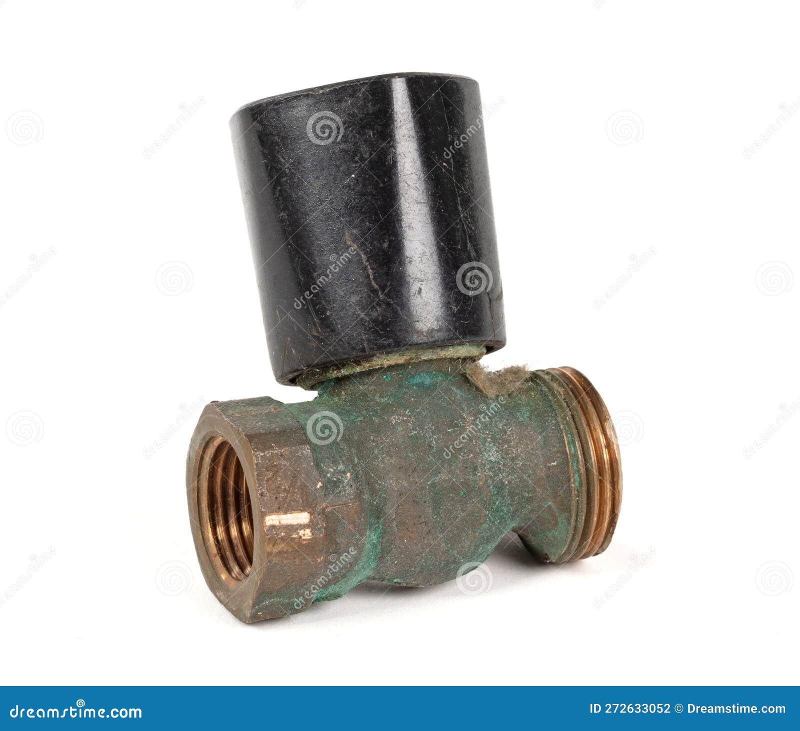 Brass Fitting for Plumbing Pipes, Old Radiator Knob Stock Photo Image