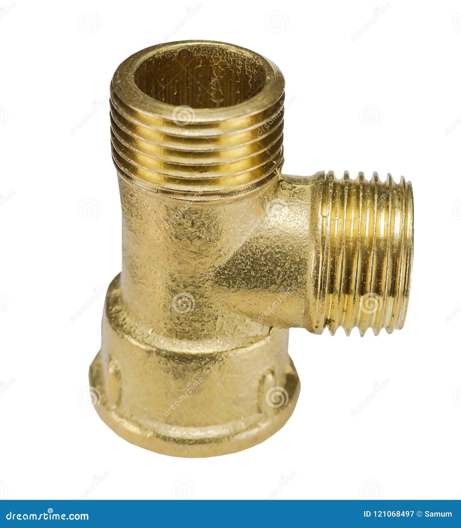 Brass fitting for plumbing stock image. Image of gold 121068497