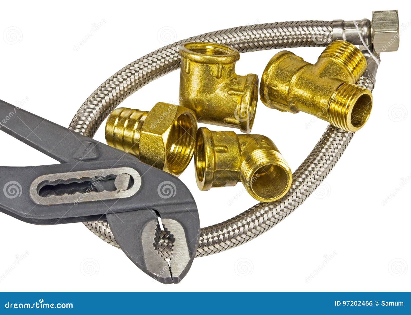 Brass fitting for plumbing stock photo. Image of industry 97202466