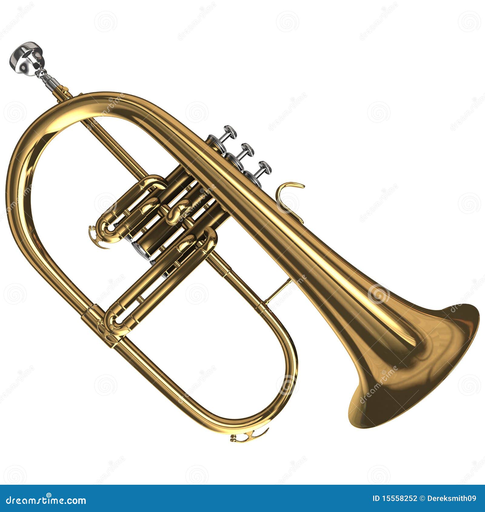 Brass Flugelhorn stock illustration. Illustration of textures 15558252