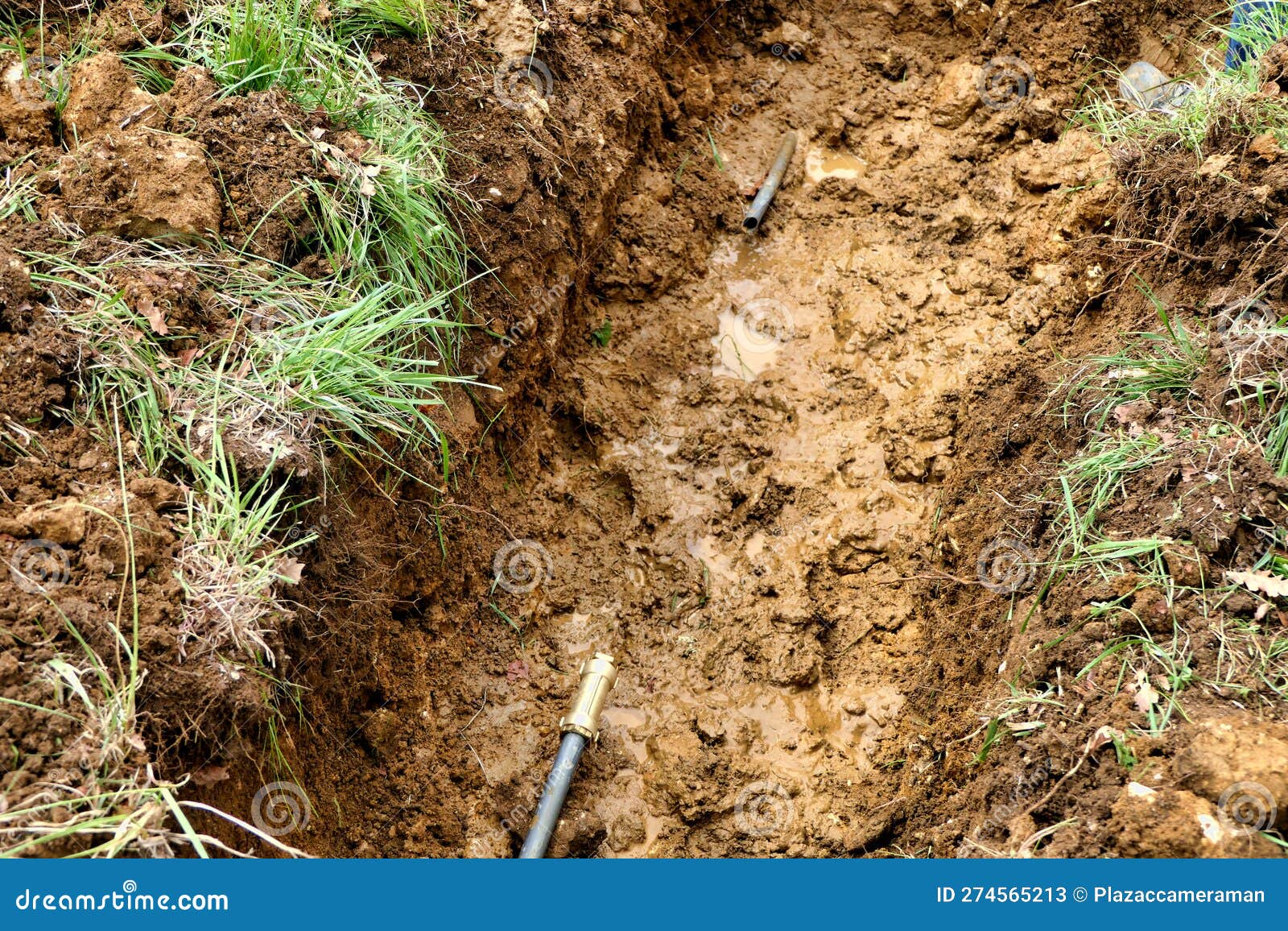 Underground Water Leak stock image. Image of industrial 274565213