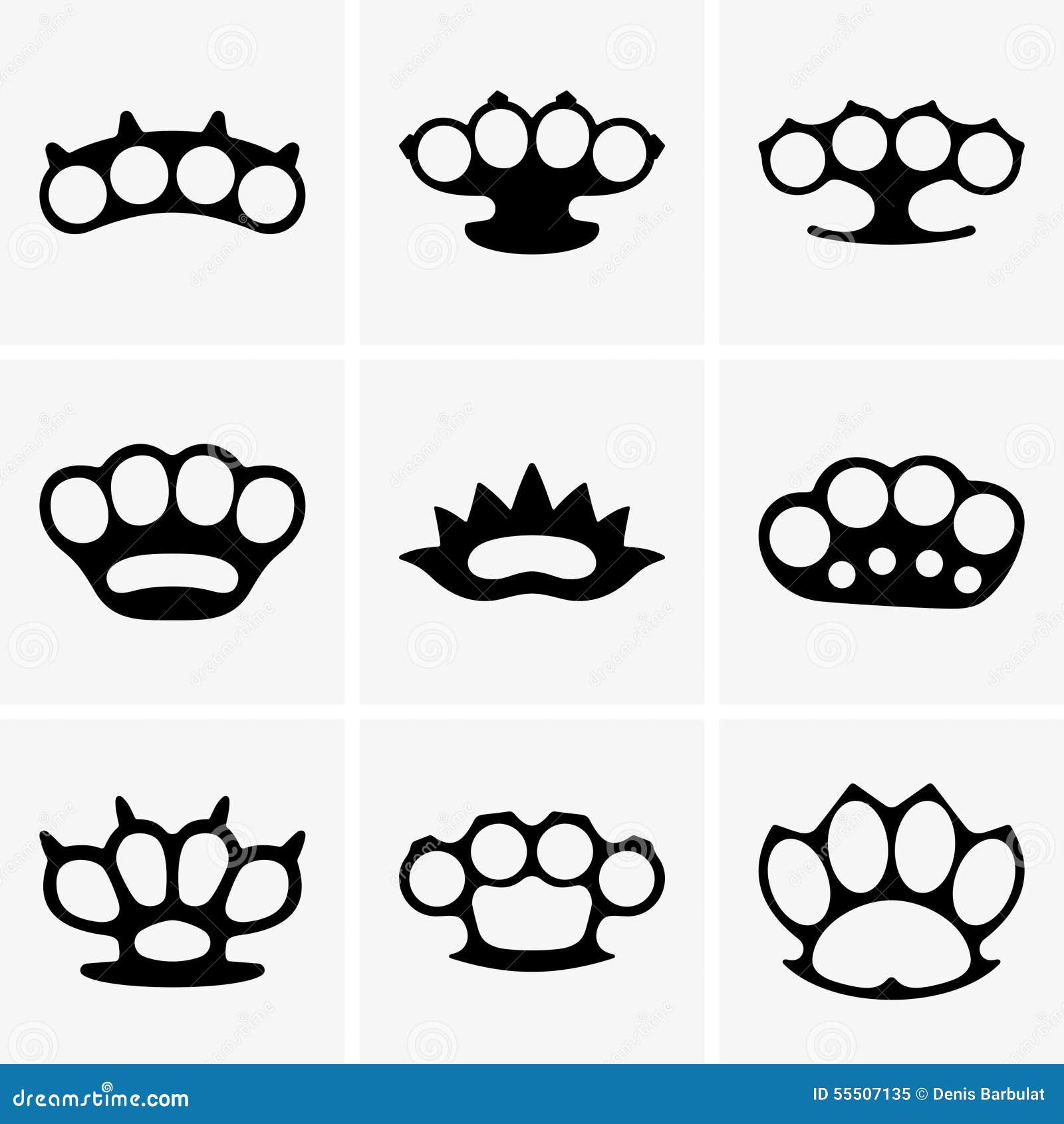 Brass knuckles stock vector. Illustration of object, item 55507135