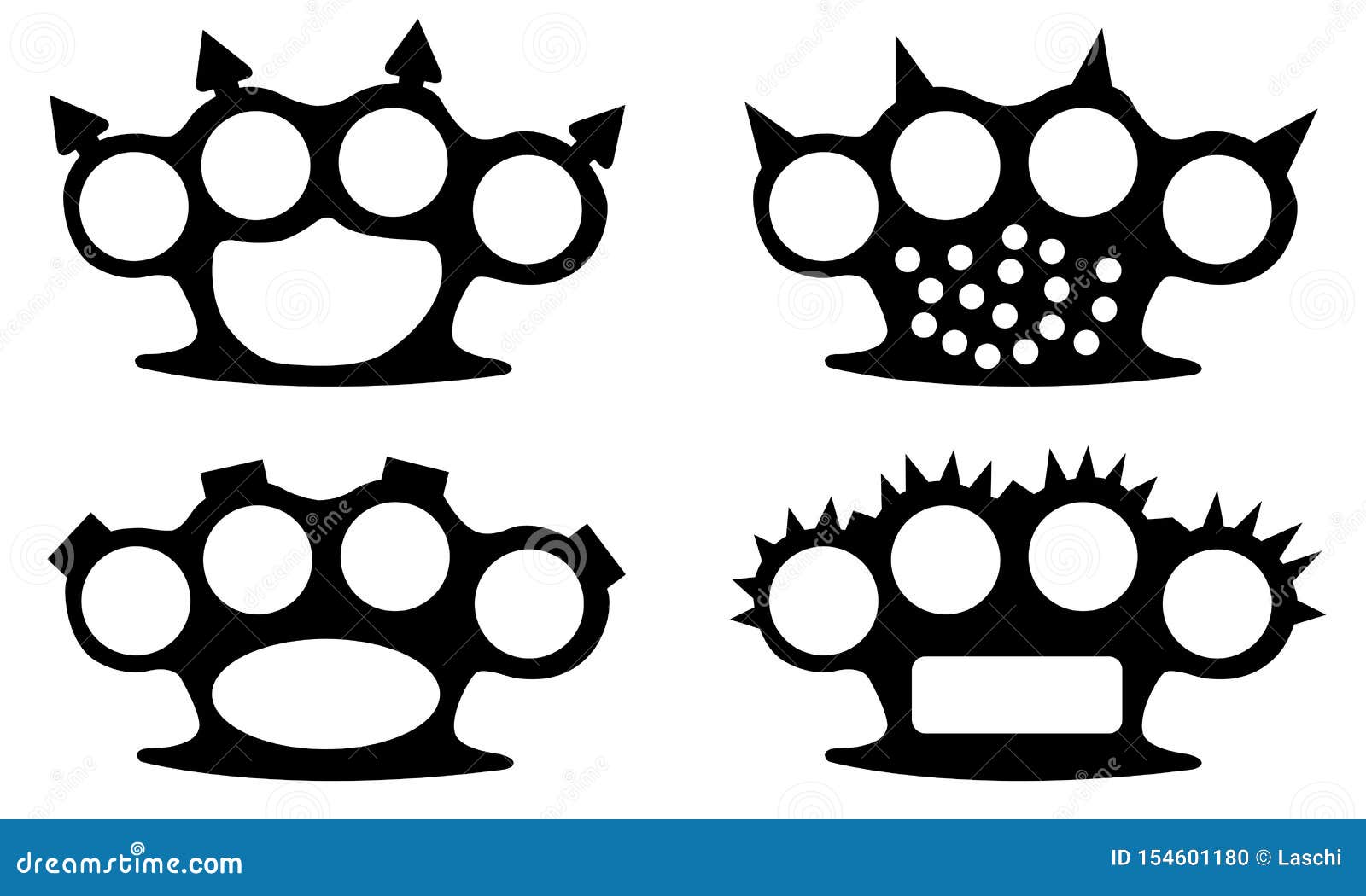 Brass knuckles isolated stock vector. Illustration of collection