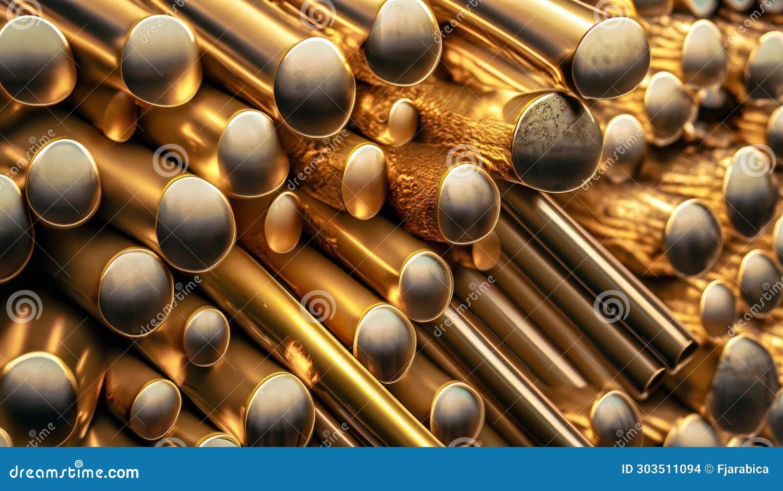 Brass pipes stock illustration. Illustration of light 303511094
