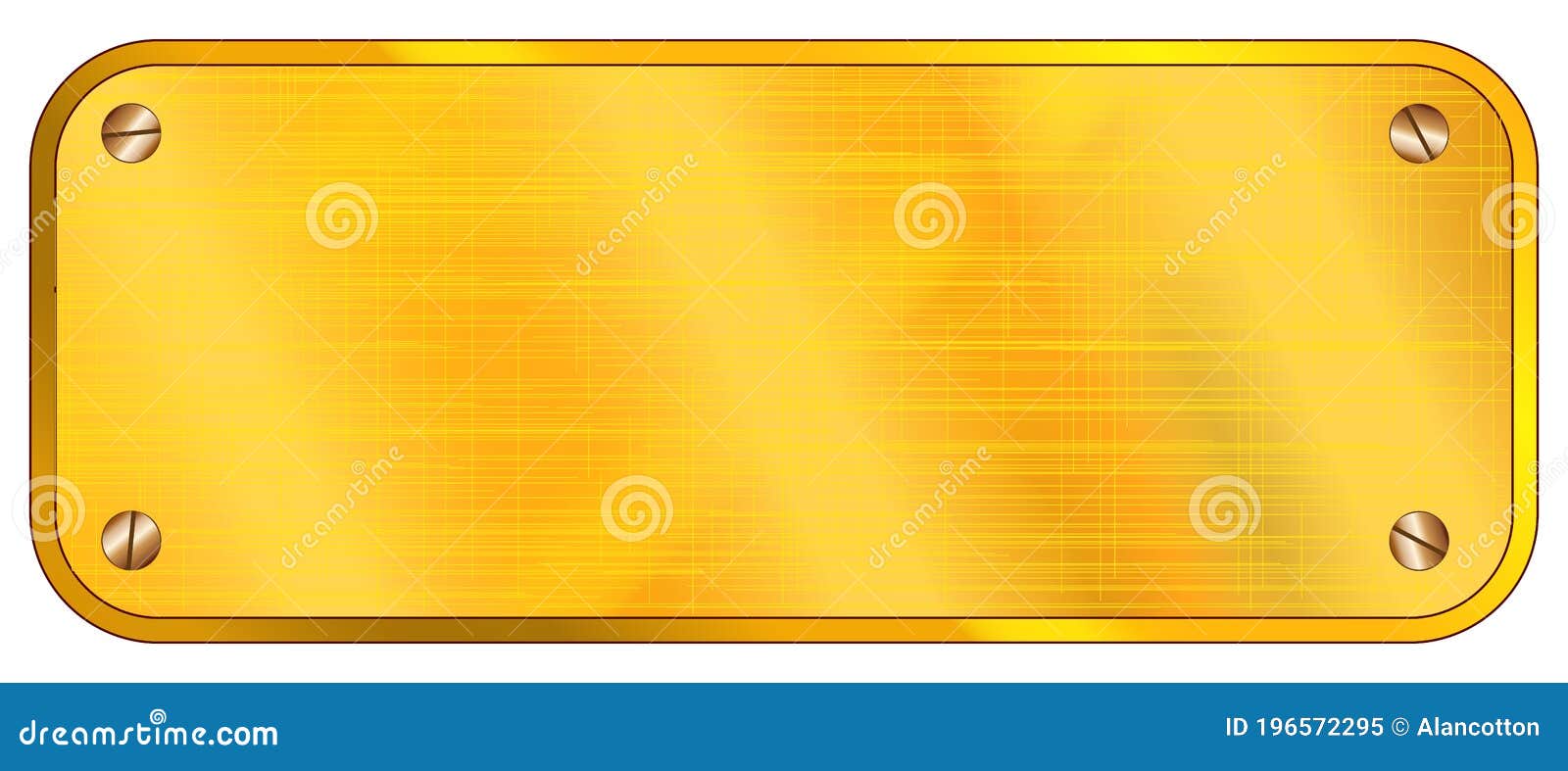 Blank Brass Plaque stock vector. Illustration of golden 196572295