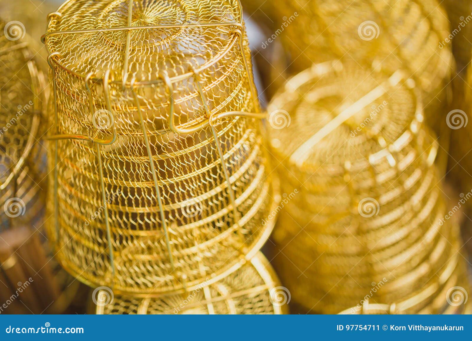 Brass Product. Noodle Cooking Basket Tool Kitchenware. Stock Image