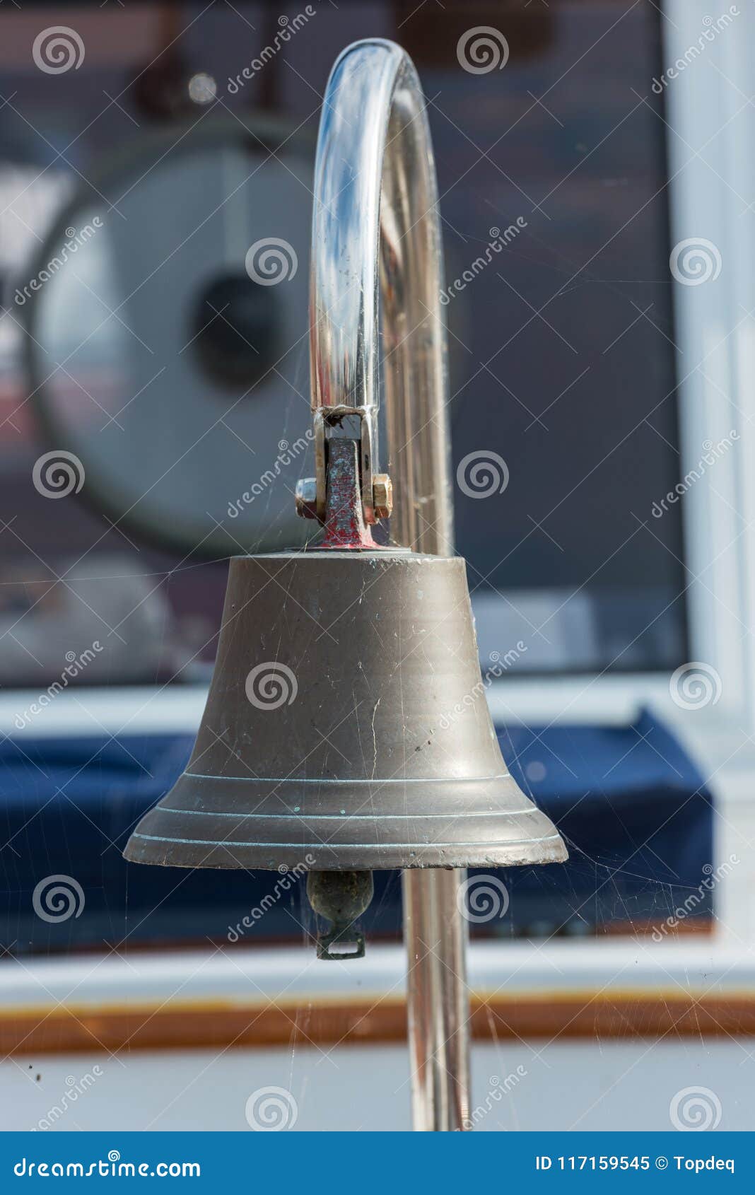 Brass Ship Bell on a Sailboat Stock Image Image of sport, nautical