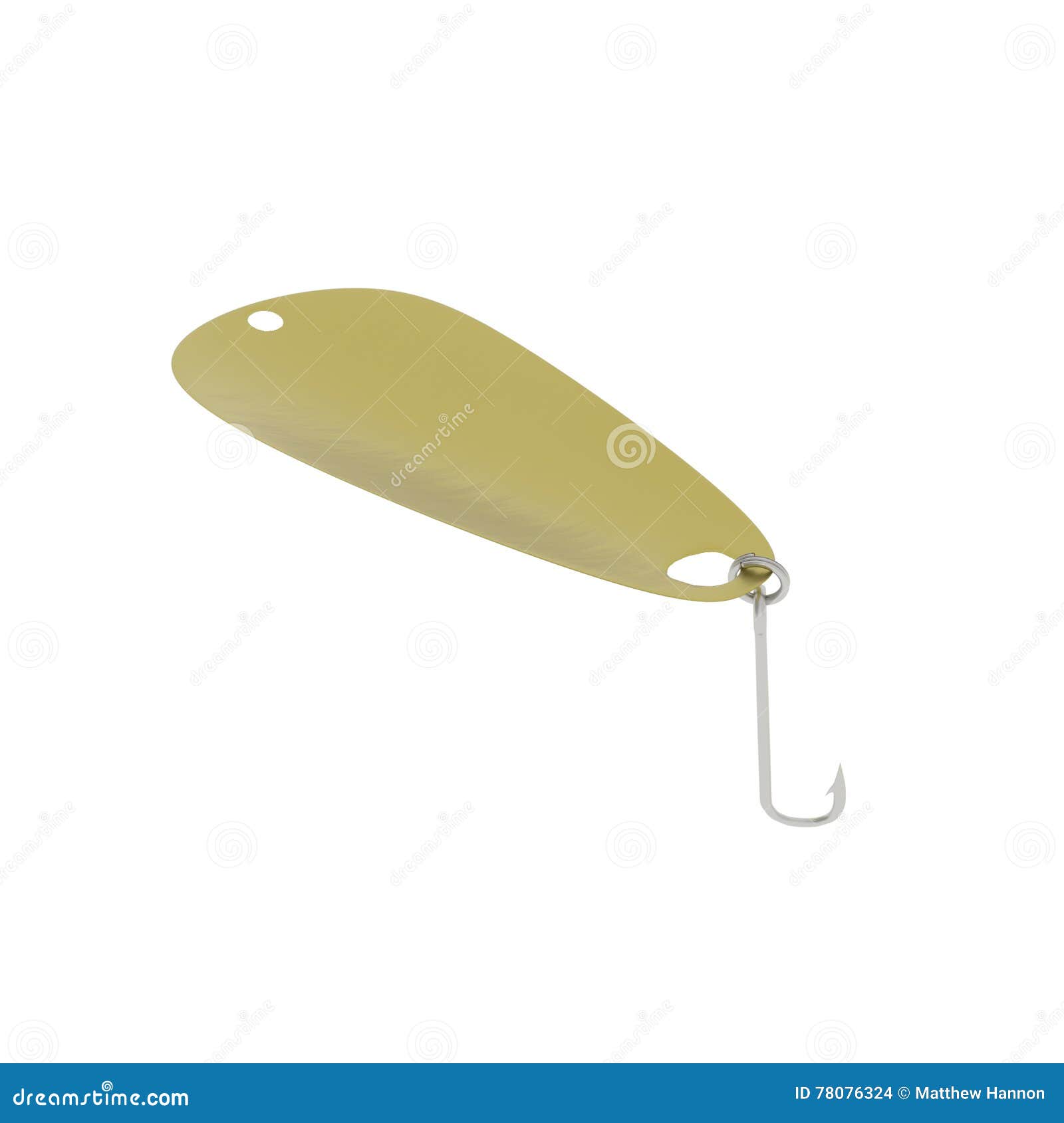 Brass Spoon Fishing Lure stock illustration. Illustration of brass
