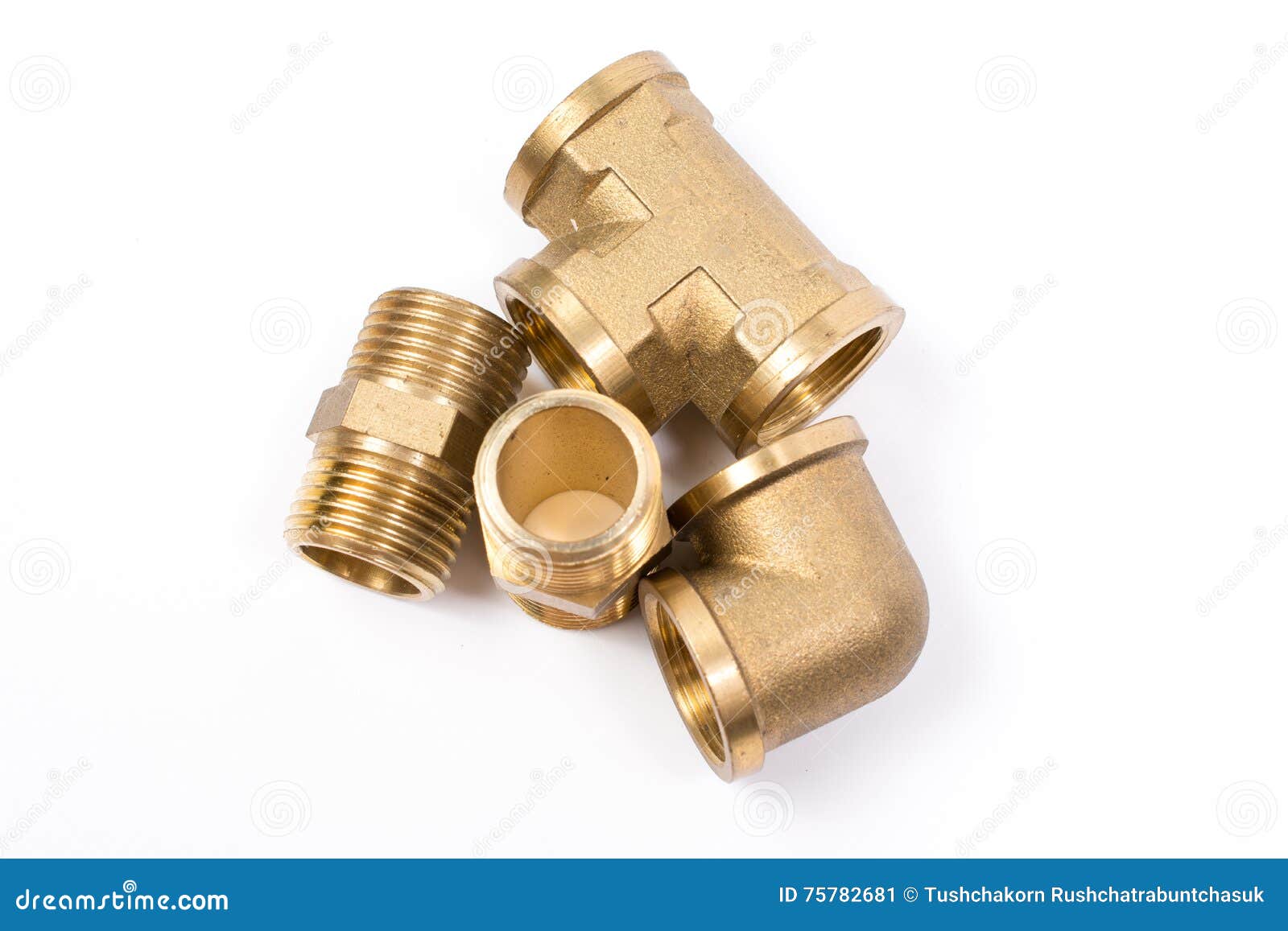 Brass waterpipe stock image. Image of splitter, fittings 75782681