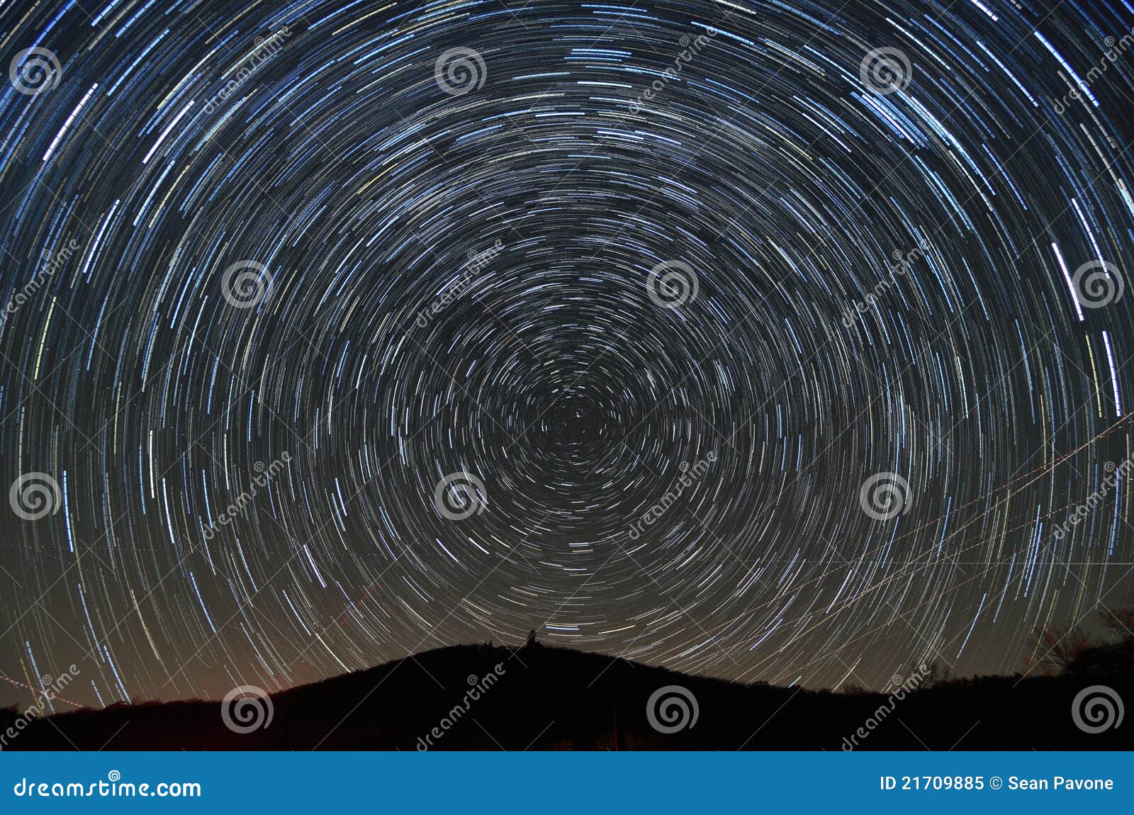 Brasstown Bald and Star Trails Stock Image Image of spiral