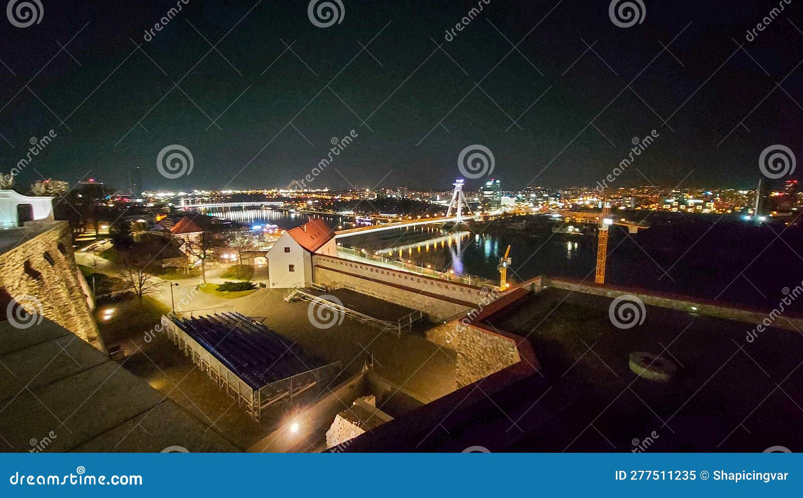 Bratislava, Slovakia - March 2023: Evening City View Editorial Image