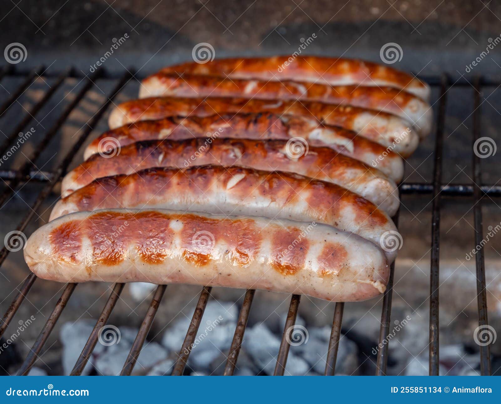 Bratwurst on a Charcoal Grill Stock Photo Image of bratwurst, sausage
