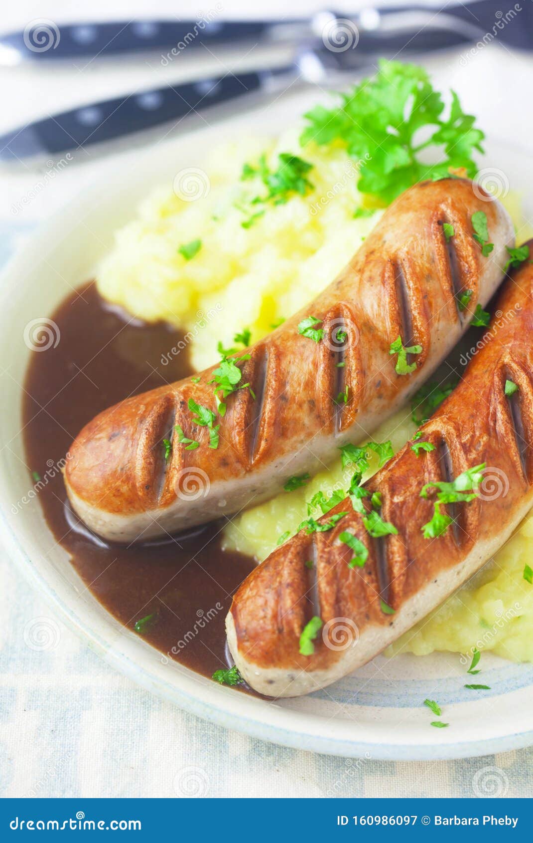 Bratwurst stock image. Image of speciality, gravy, cuisine 160986097