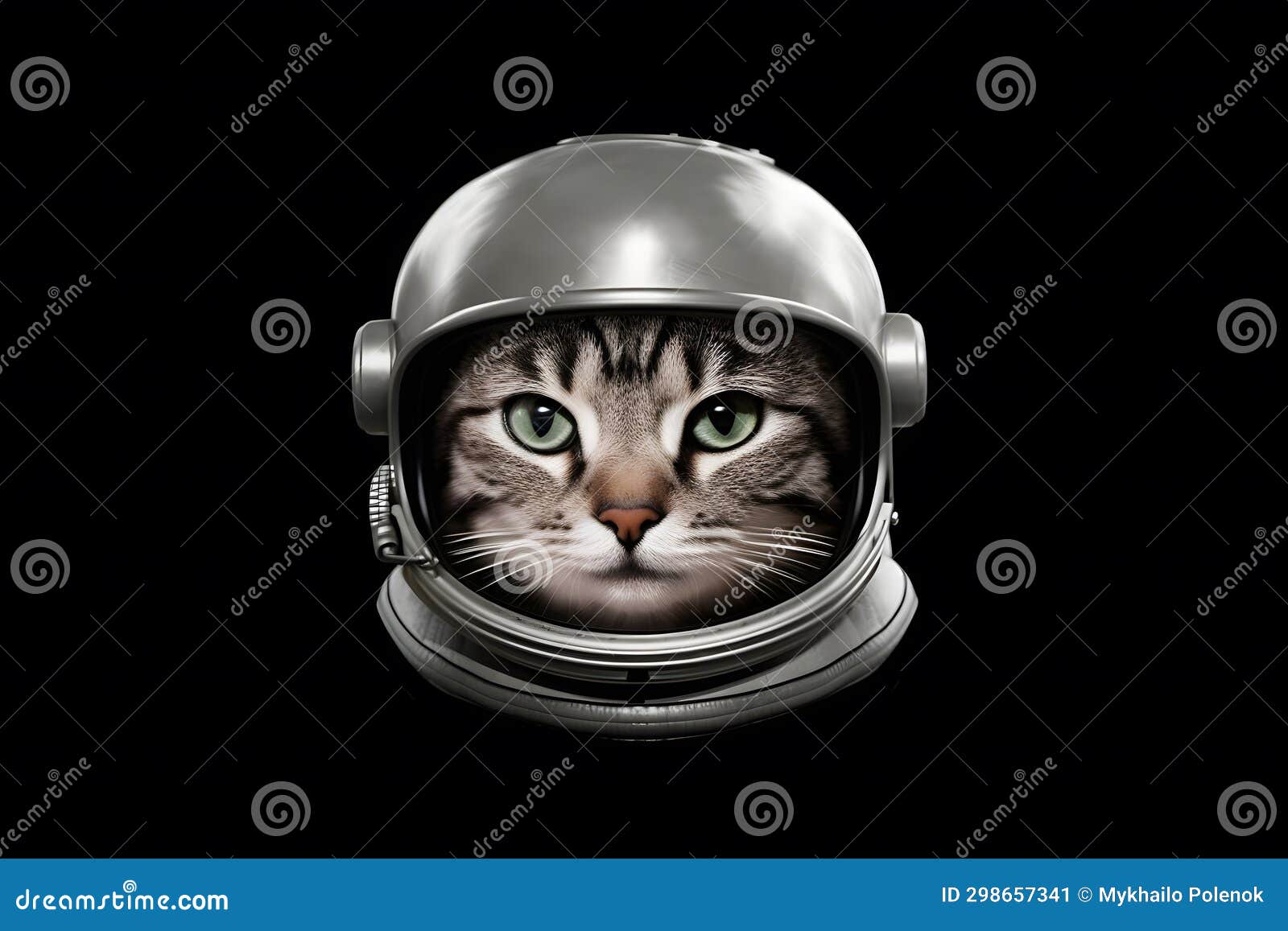 Astronaut cat in a spacesuit. Portrait of a cat in space, cat