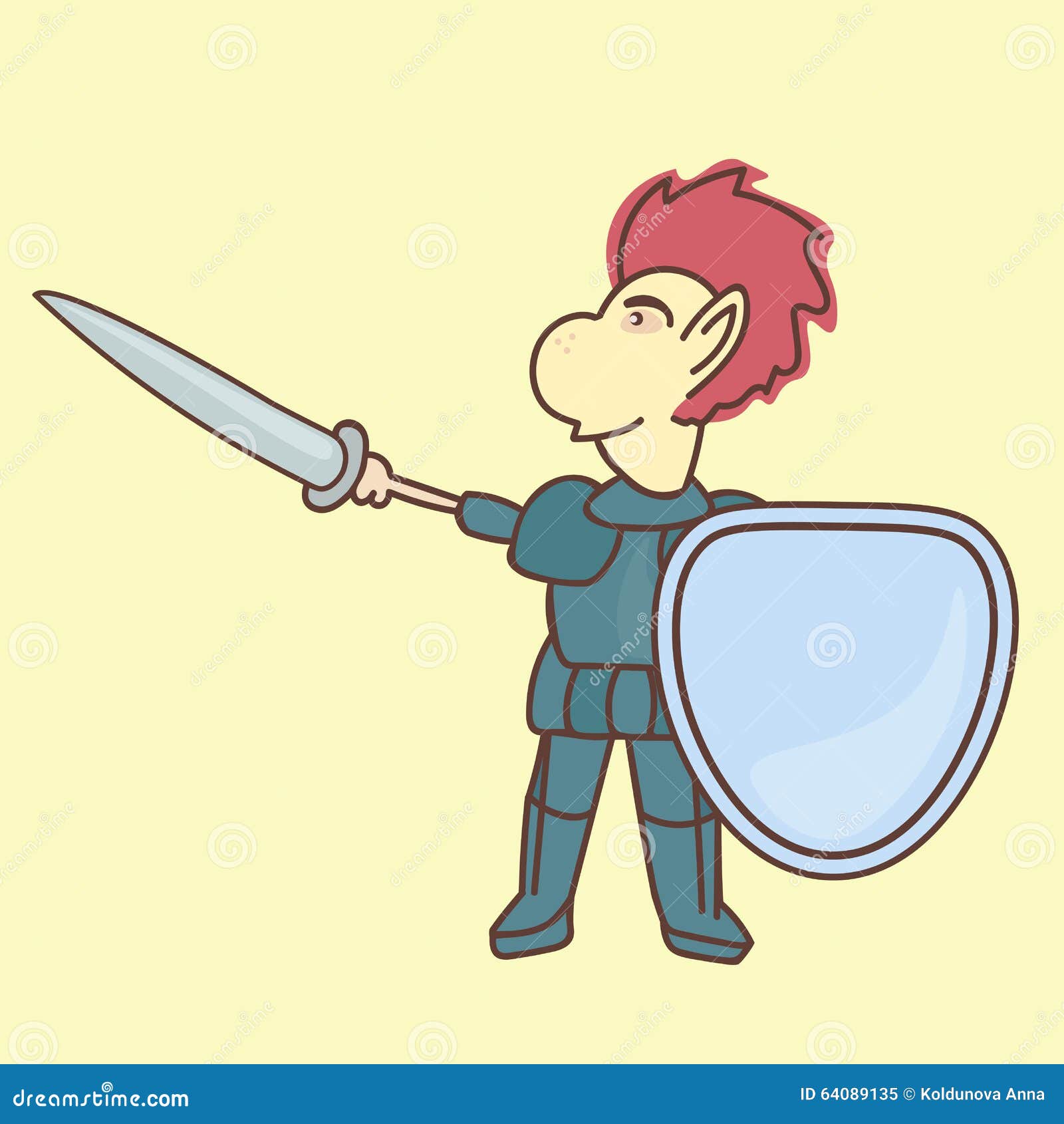 Without A Sign His Sword The Brave Man Draws Brave man stock vector. Illustration of brave, shield - 64089135