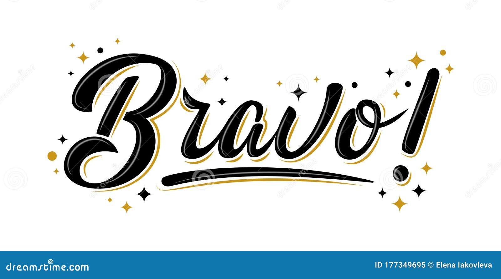 bravo sign with golden stars