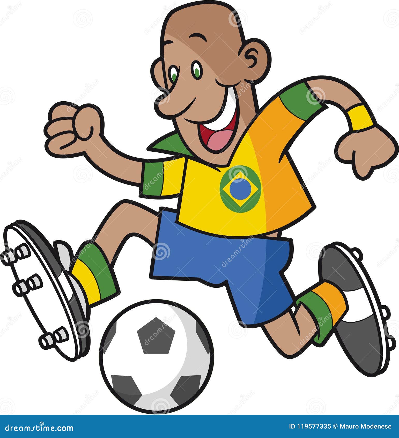 Brazil Cartoon Soccer Player Stock Illustration - Illustration of uniform,  cartoon: 119577335