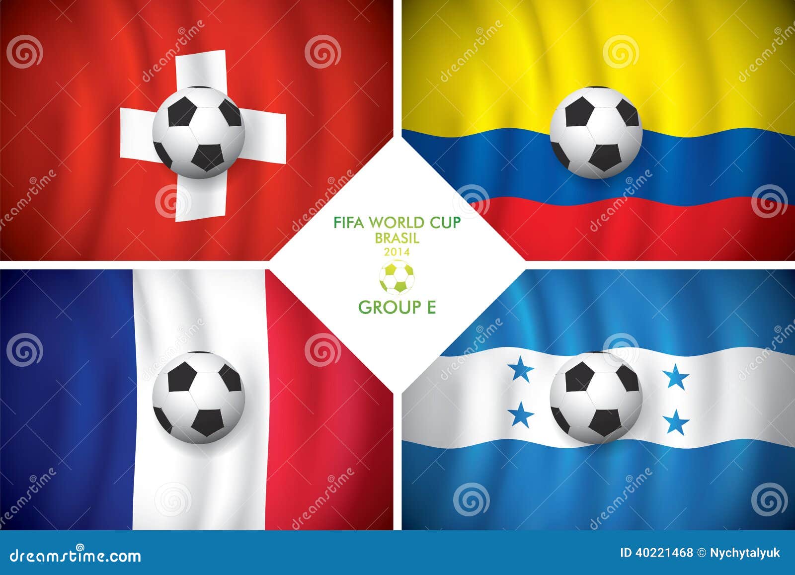 Brazil 2014 Group E. FIFA Word Cup. Editorial Stock Photo Illustration of honduras, group