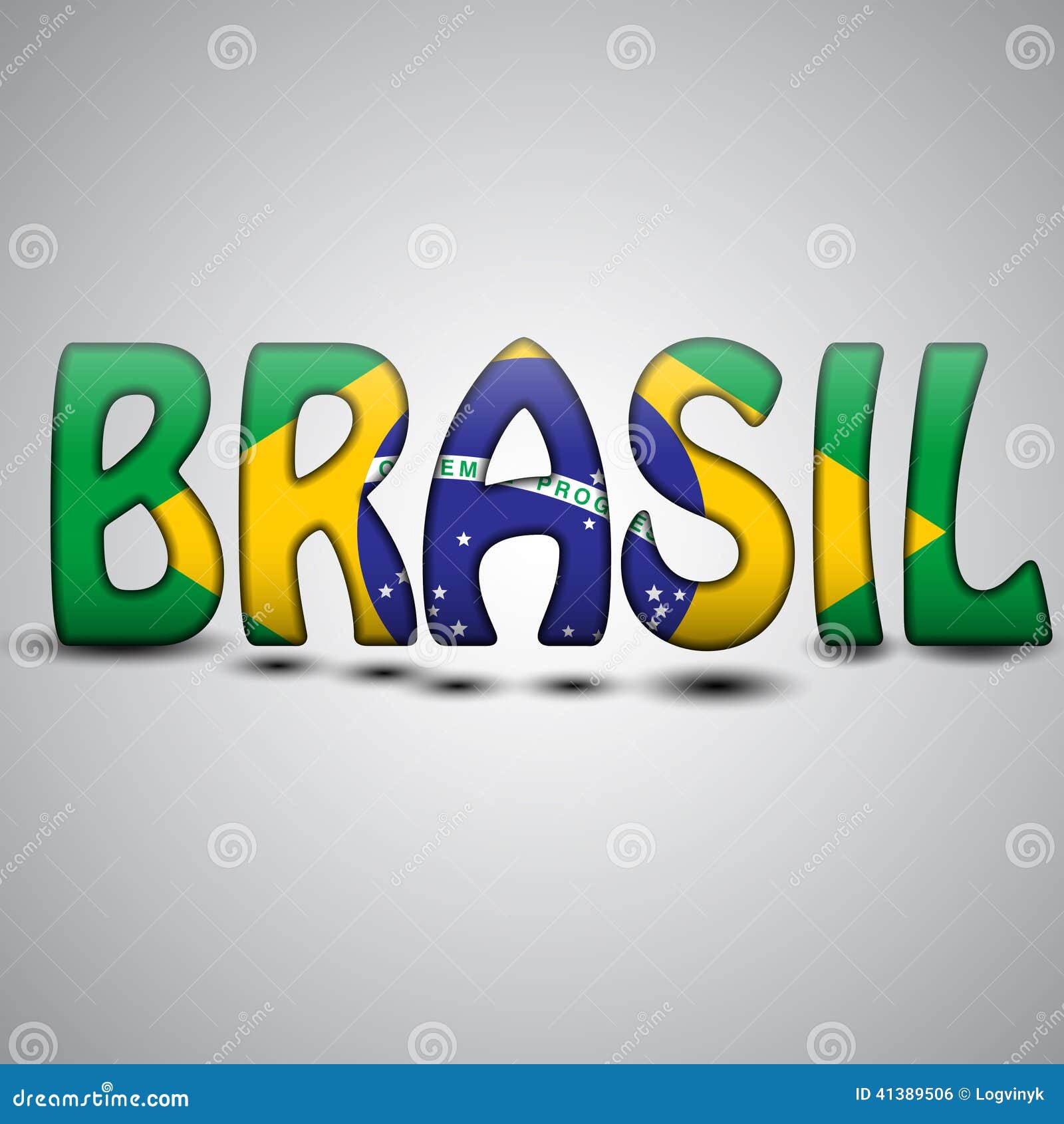 Brazil Letters With Brazilian Flag. Football 2014 Stock Illustration
