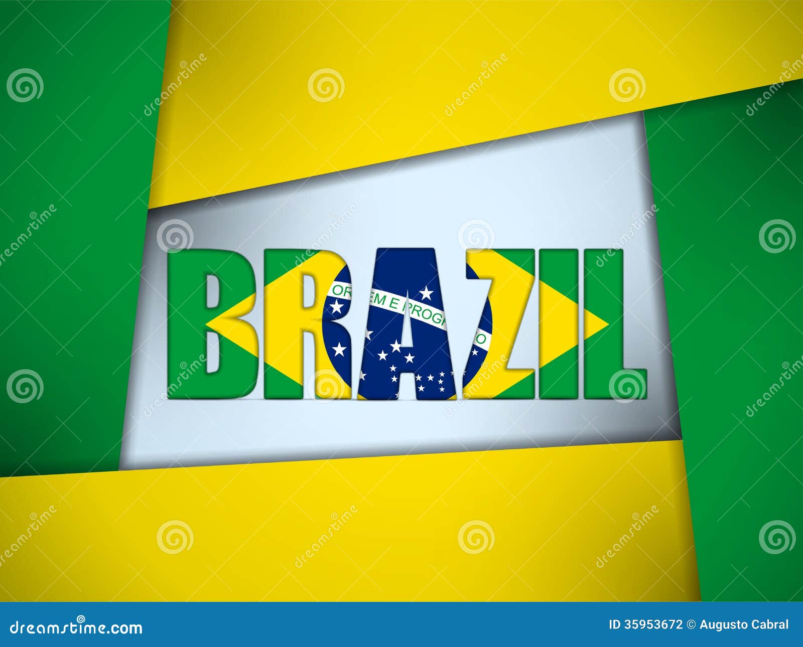 Brazil 2014 Letters with Brazilian Flag Stock Vector Illustration of