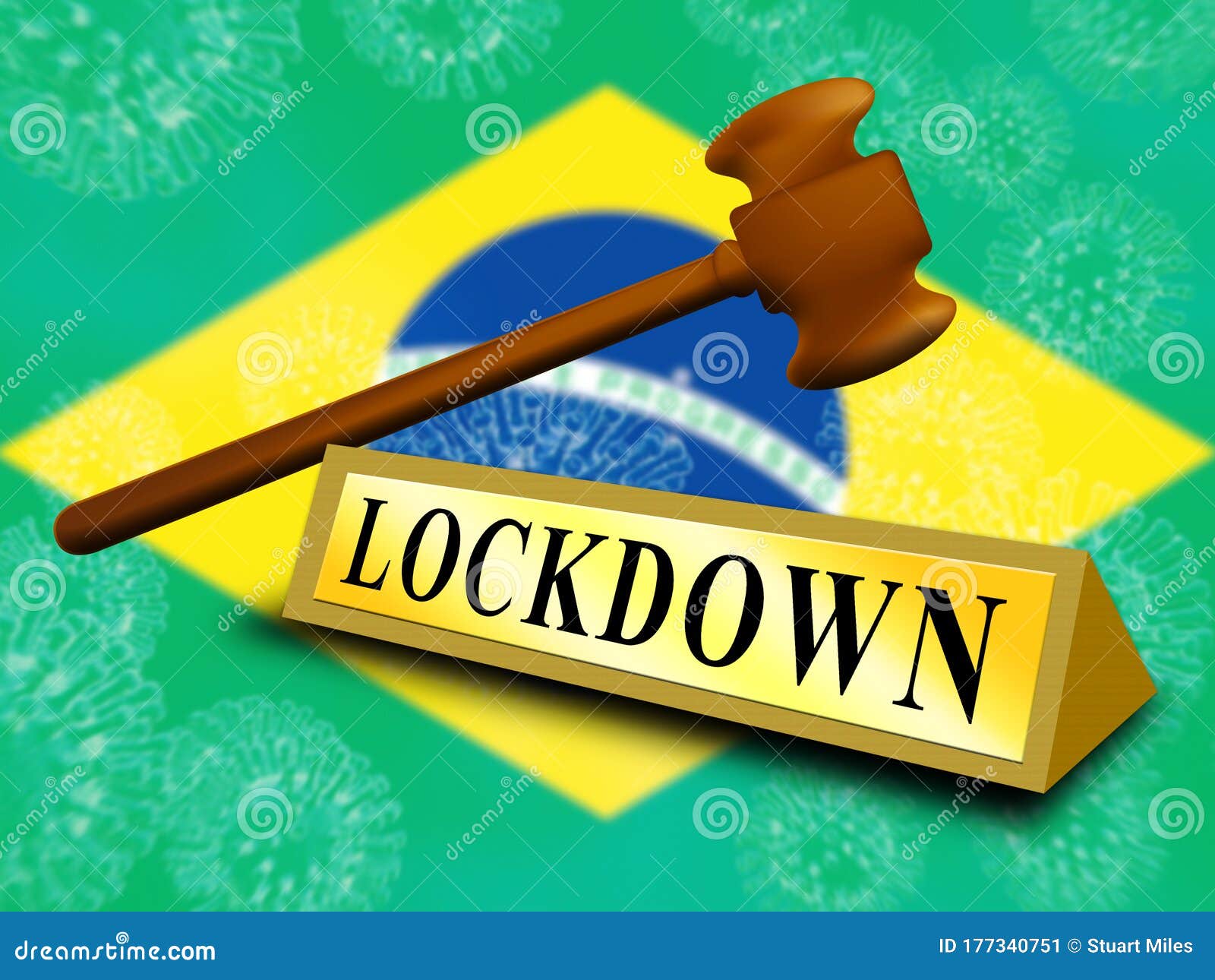 brazil lockdown in solitary confinement or stay home - 3d 