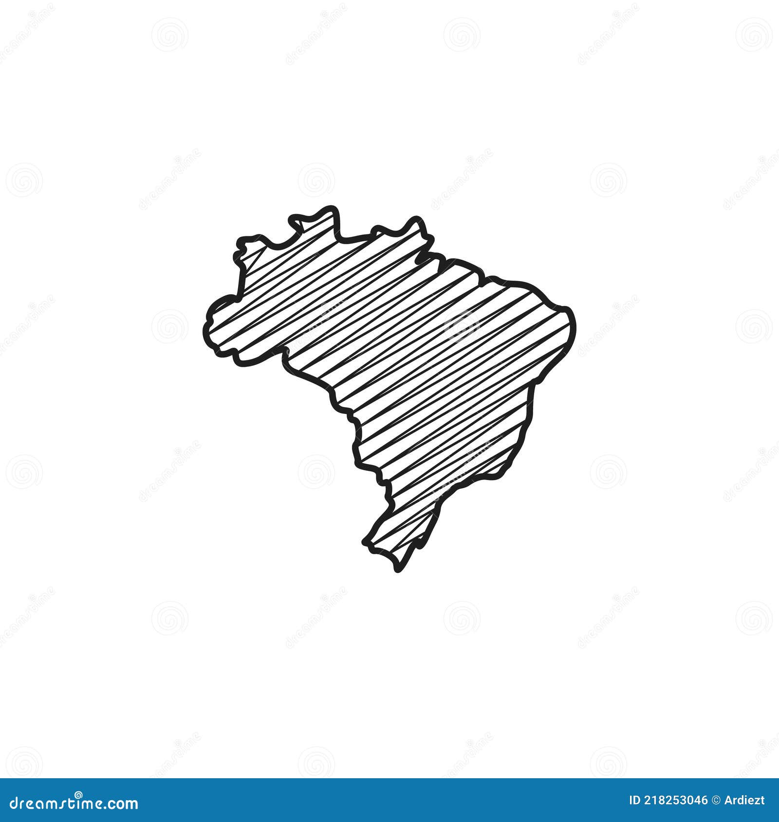 brazil map icon flat  