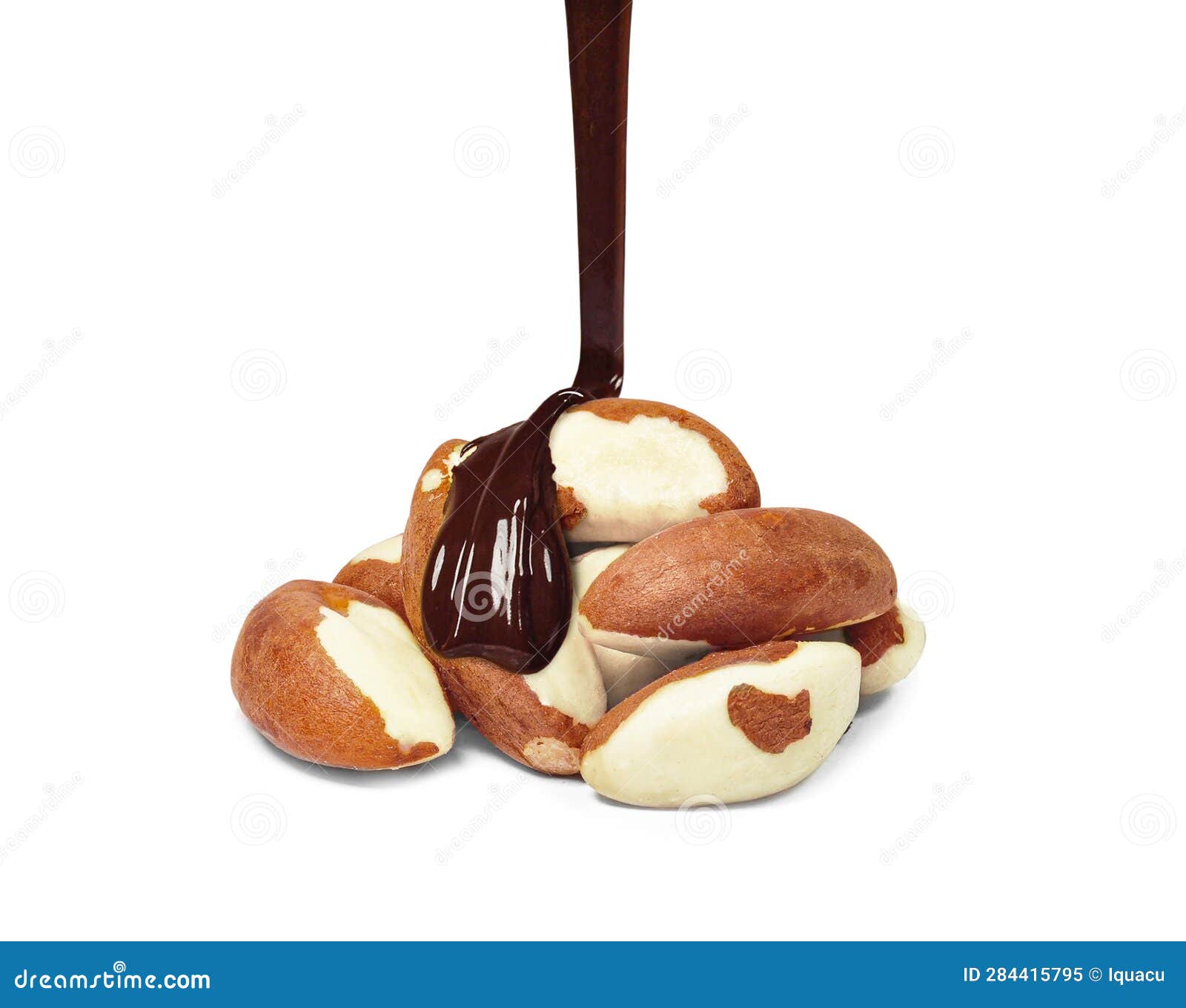 Brazil nuts with chocolate stock image. Image of background 284415795