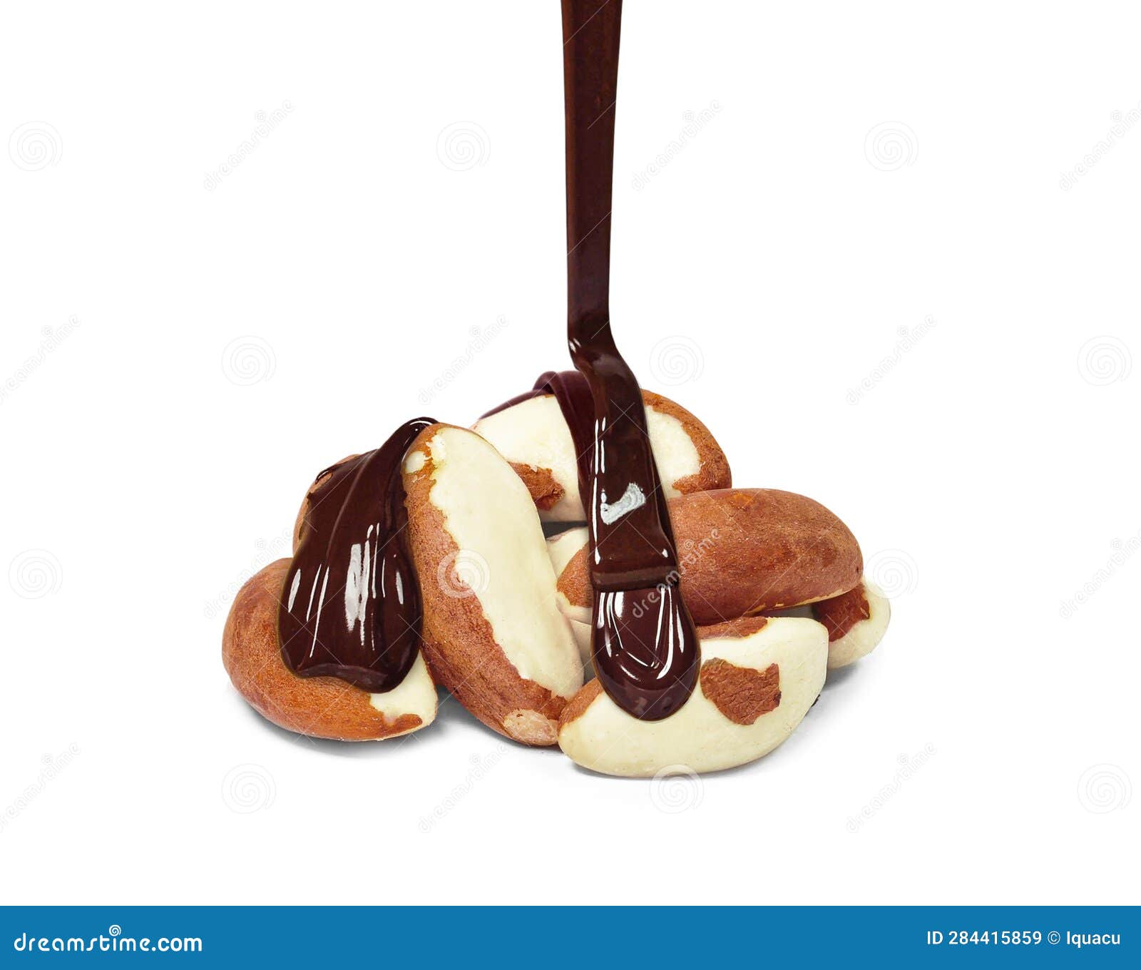 Brazil nuts with chocolate stock image. Image of dark 284415859