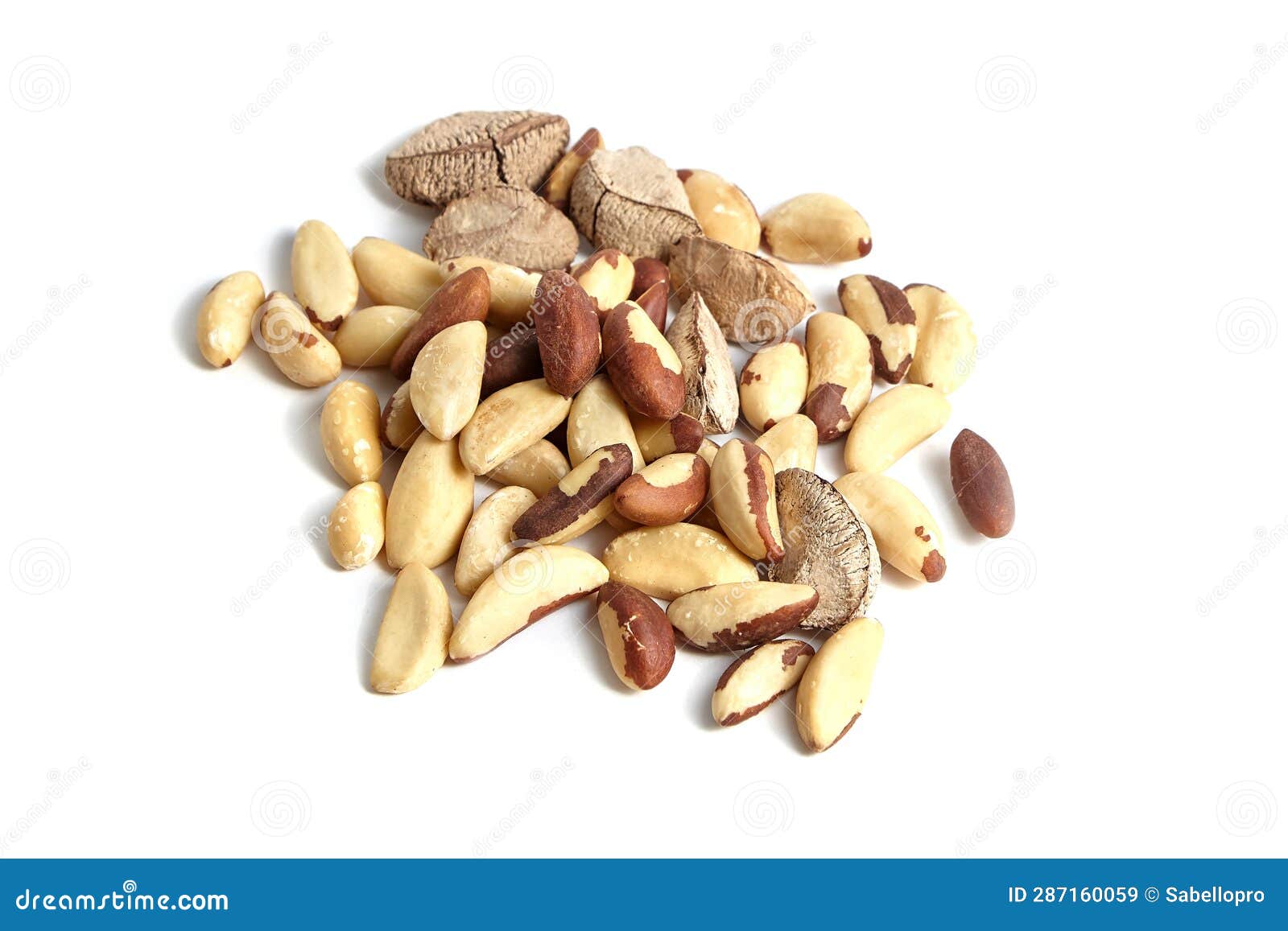 Brazil Nuts Isolated on White Background. Edible Brazil Nut Seeds on ...