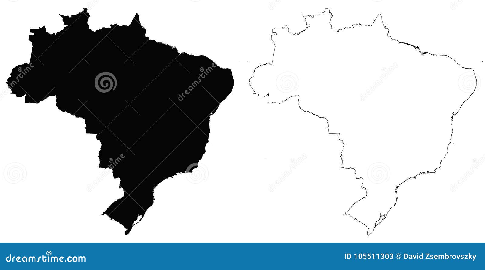 Brazil outline map stock vector. Illustration of national 105511303