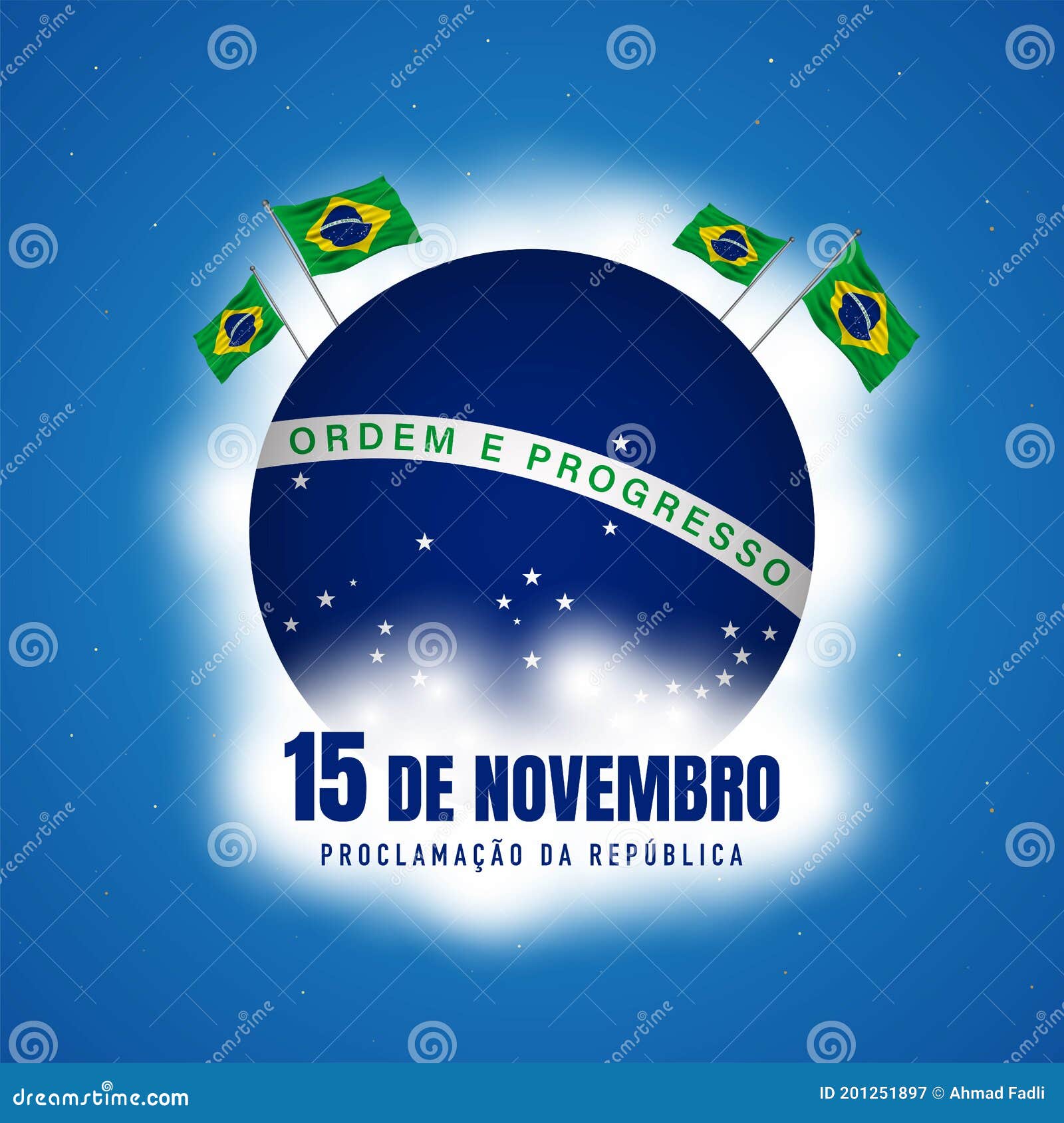 15 de novembro proclamacao da republica, Brasil) November 15 proclamation  of the republic, Brazil Stock Vector