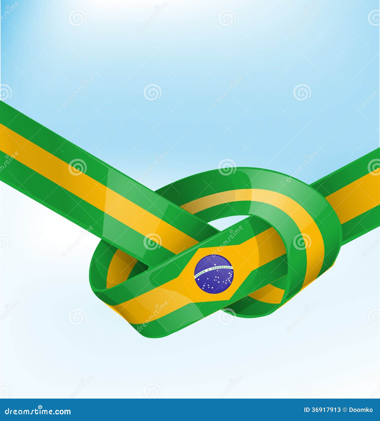 Brazil ribbon flag stock vector. Illustration of brazilian 36917913