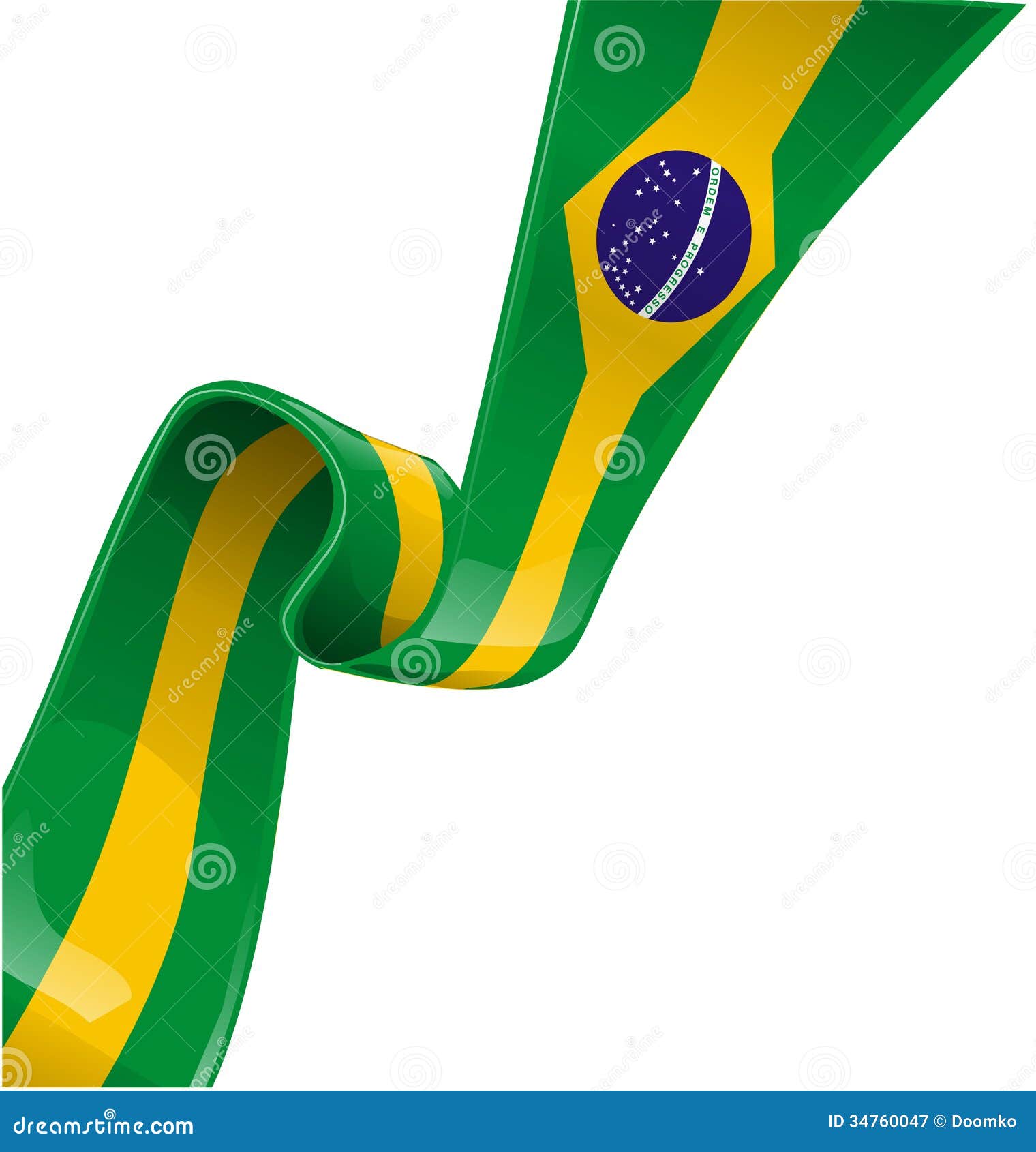 Brazil ribbon flag stock vector. Illustration of abstract 34760047