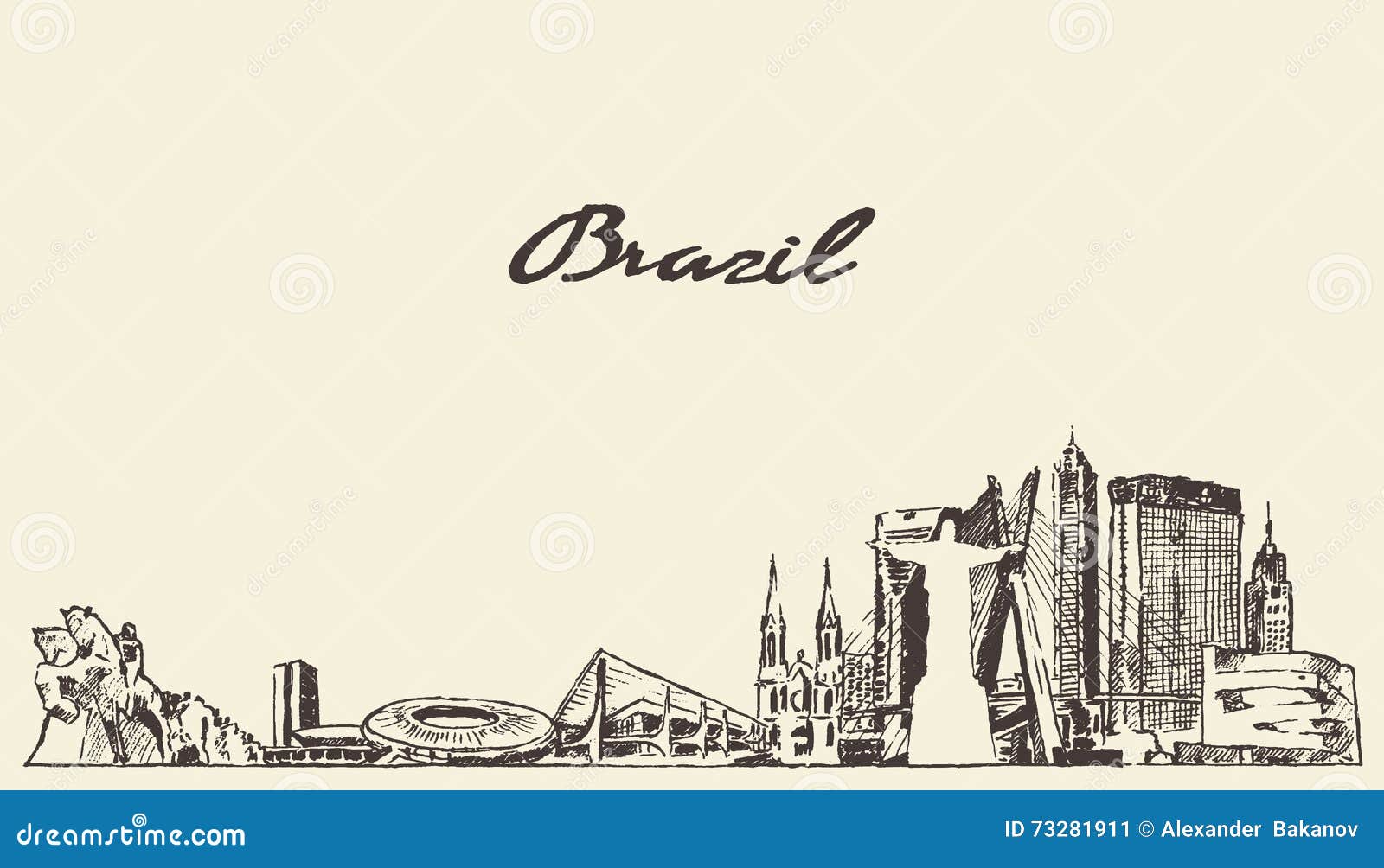 brazil skyline   drawn sketch
