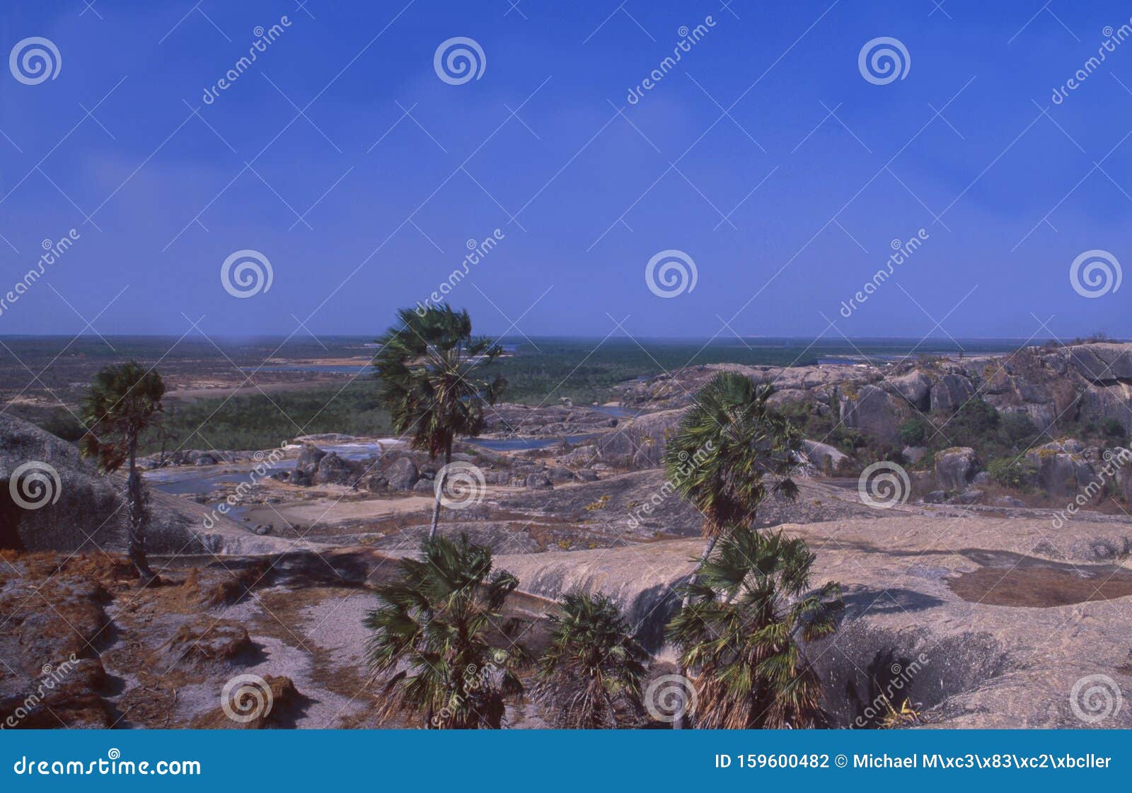 brazil: the stone formations at the coastal boarder of the states maranhao and piau