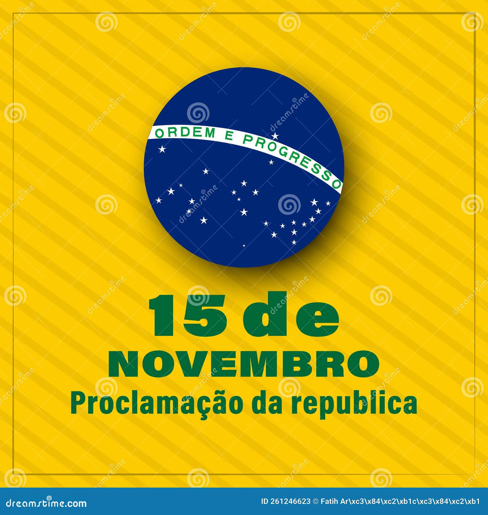 15 de novembro proclamacao da republica, Brasil) November 15 proclamation  of the republic, Brazil Stock Vector