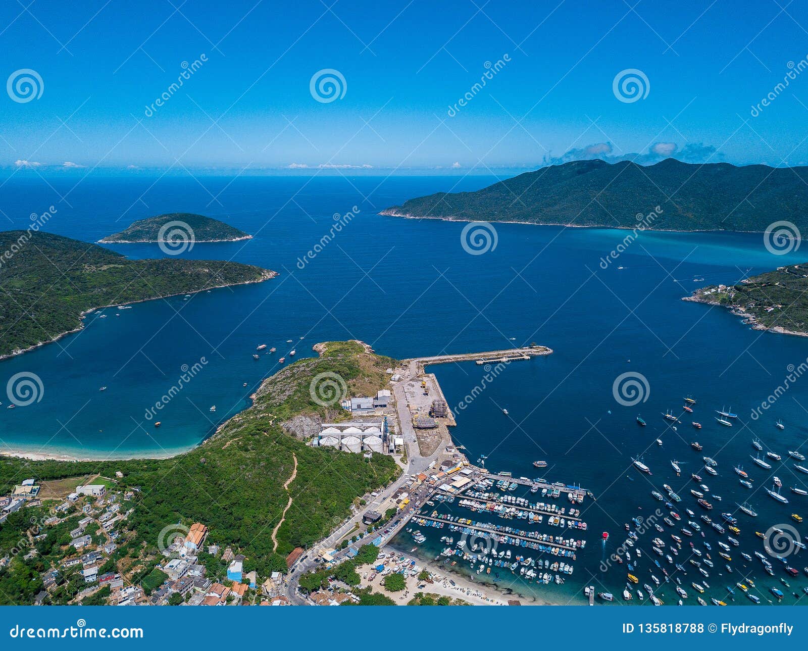 brazilian city with beautiful nature. ocean and mountains. prainhas do pontal de atalaia and praia dos anjos in arraial