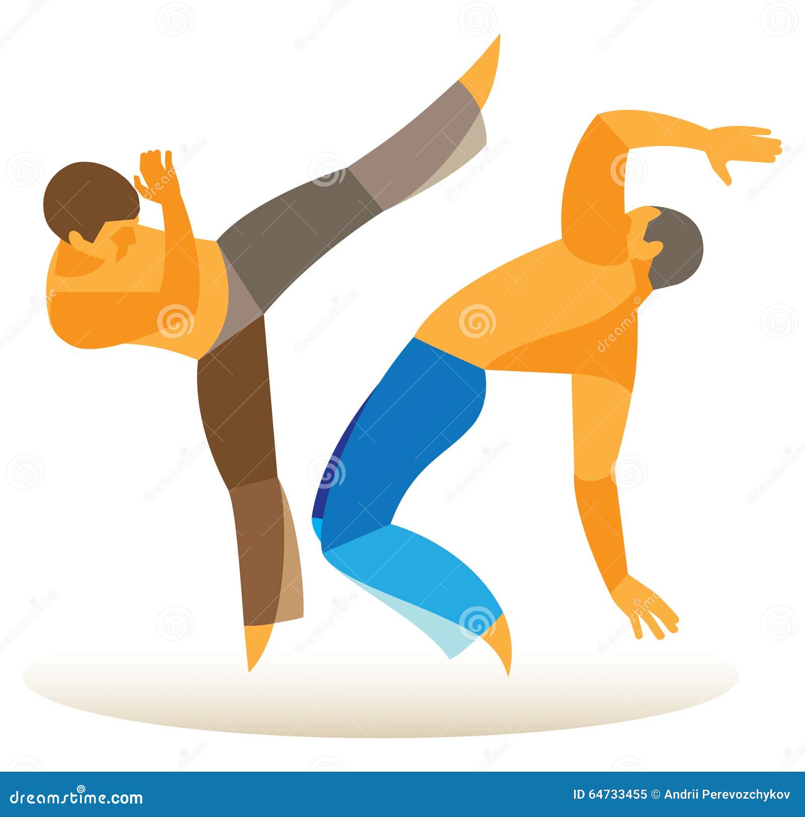 Brazilian Fight. Two Experienced Fighters Train Stock Vector - Illustration  of duel, fighter: 64733455