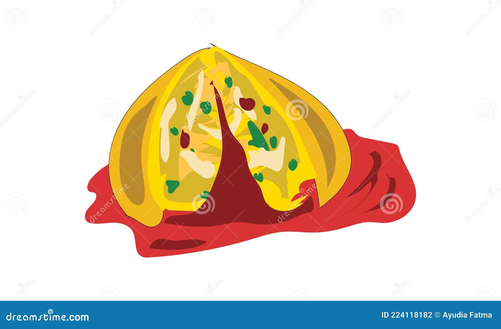 Coxinha Brazilian Food Drawing Vector Illustration Cartoondealer Com