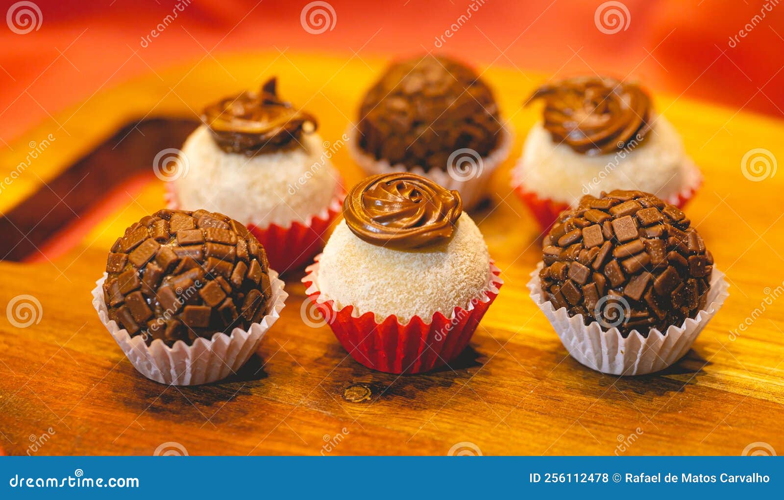 brazilian gourmet brigadeiro with powdered milk and hazelnuts and traditional brigadeiro. brazilian food, dessert.