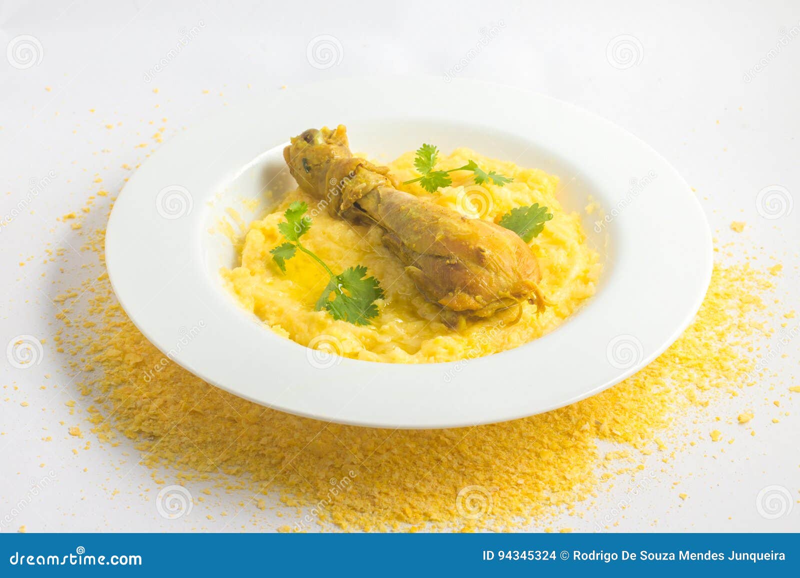 Brazilian Polenta with Chicken Thigh Stock Photo Image of food