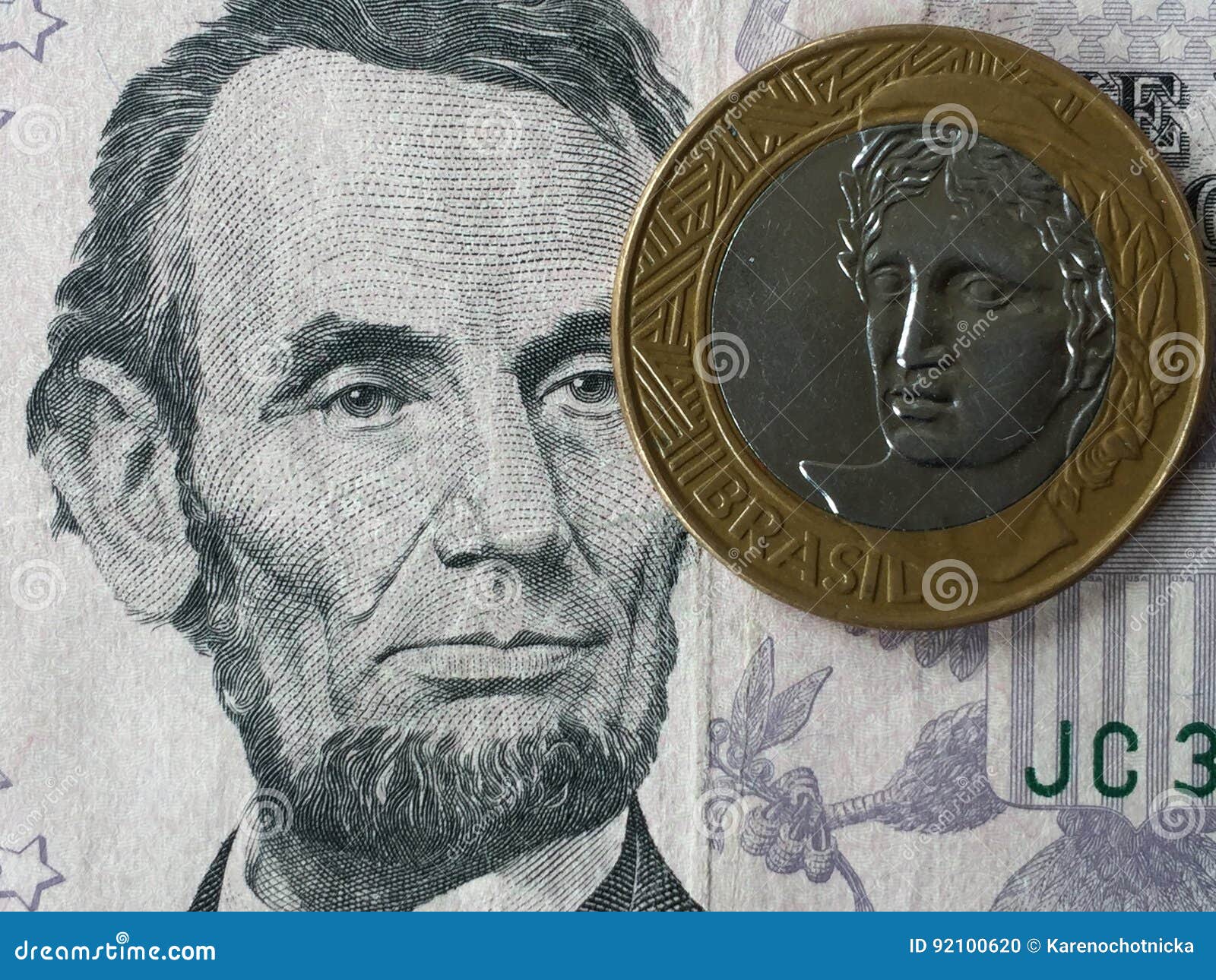 Brazilian Real Versus US Dollar Stock Photo Image of brasilia