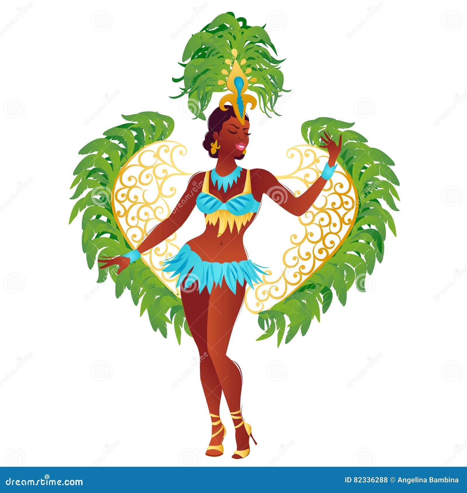 Brazilian Samba Dancer Vector. Stock Vector - Illustration of heel