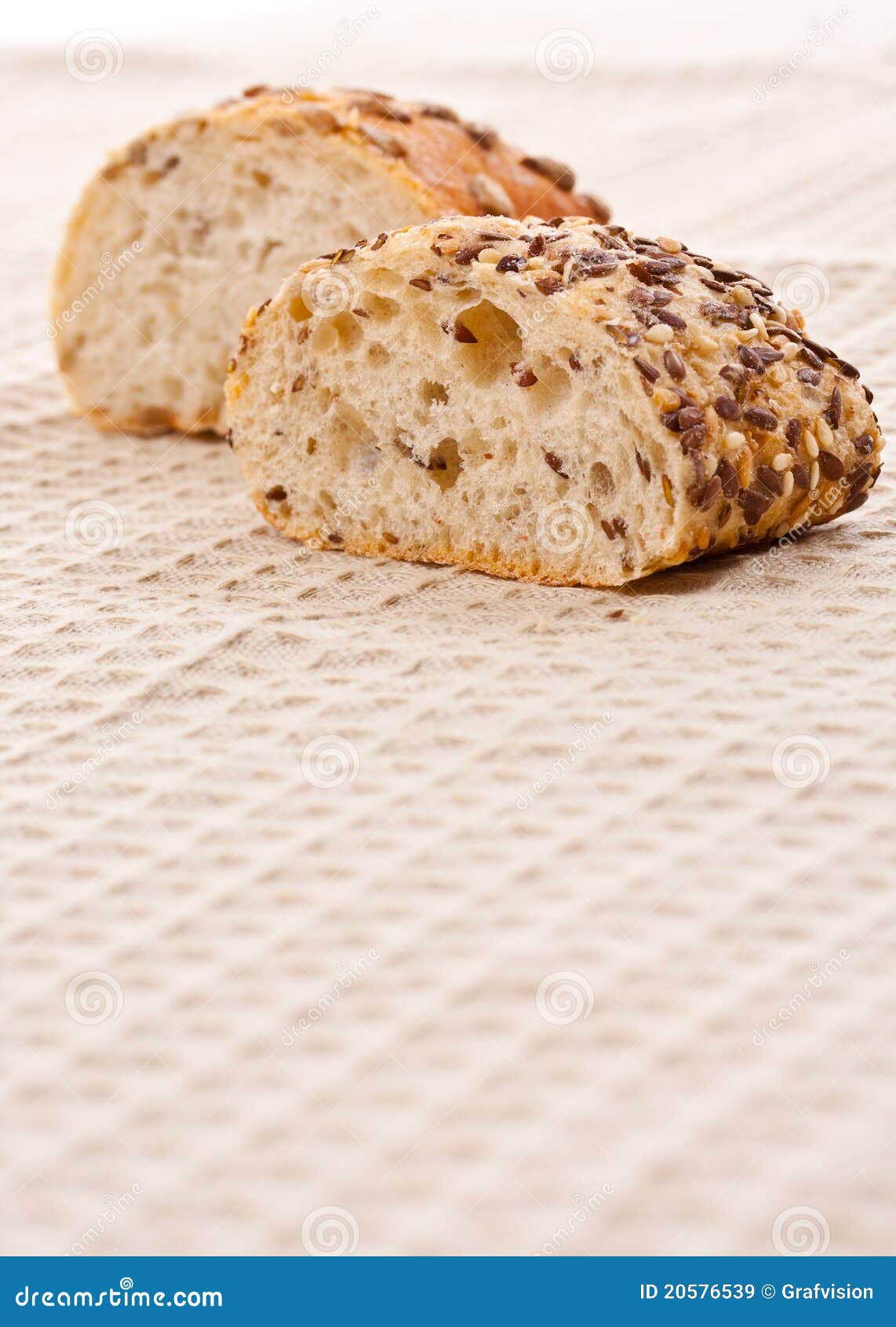 Fresh and soft tasty bread, with space for text